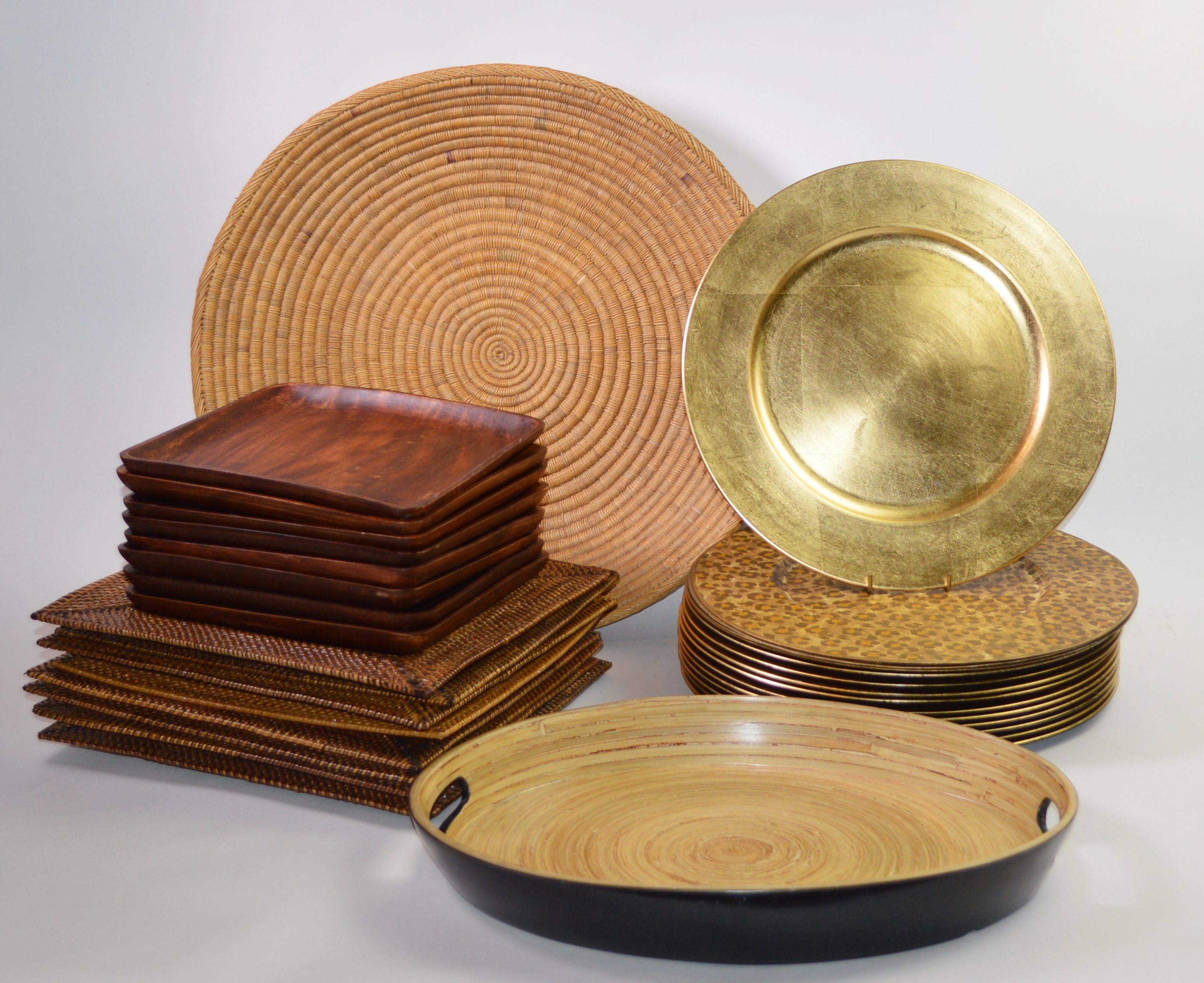 Entertaining Tableware with Chargers, Plates and Oval Serving Tray