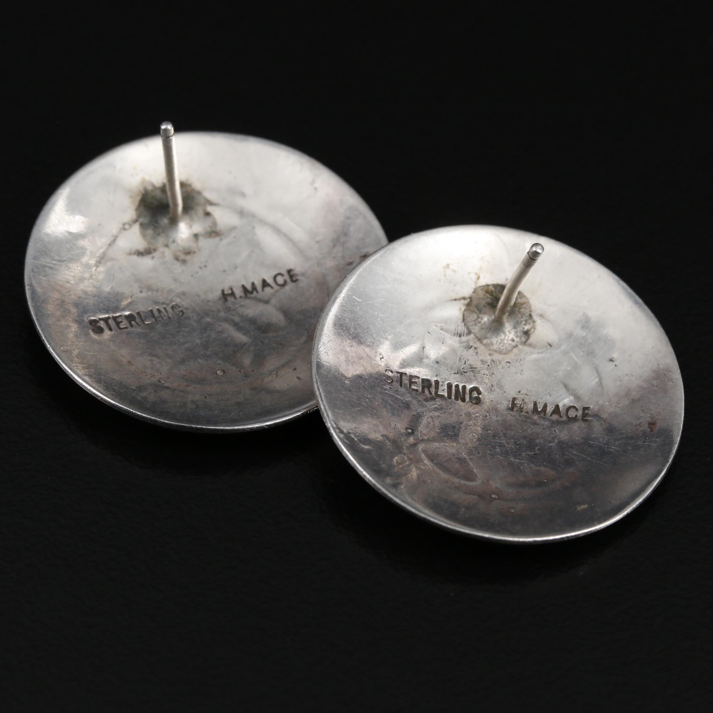 Harvey Mace Navajo Diné Sterling Silver Earrings