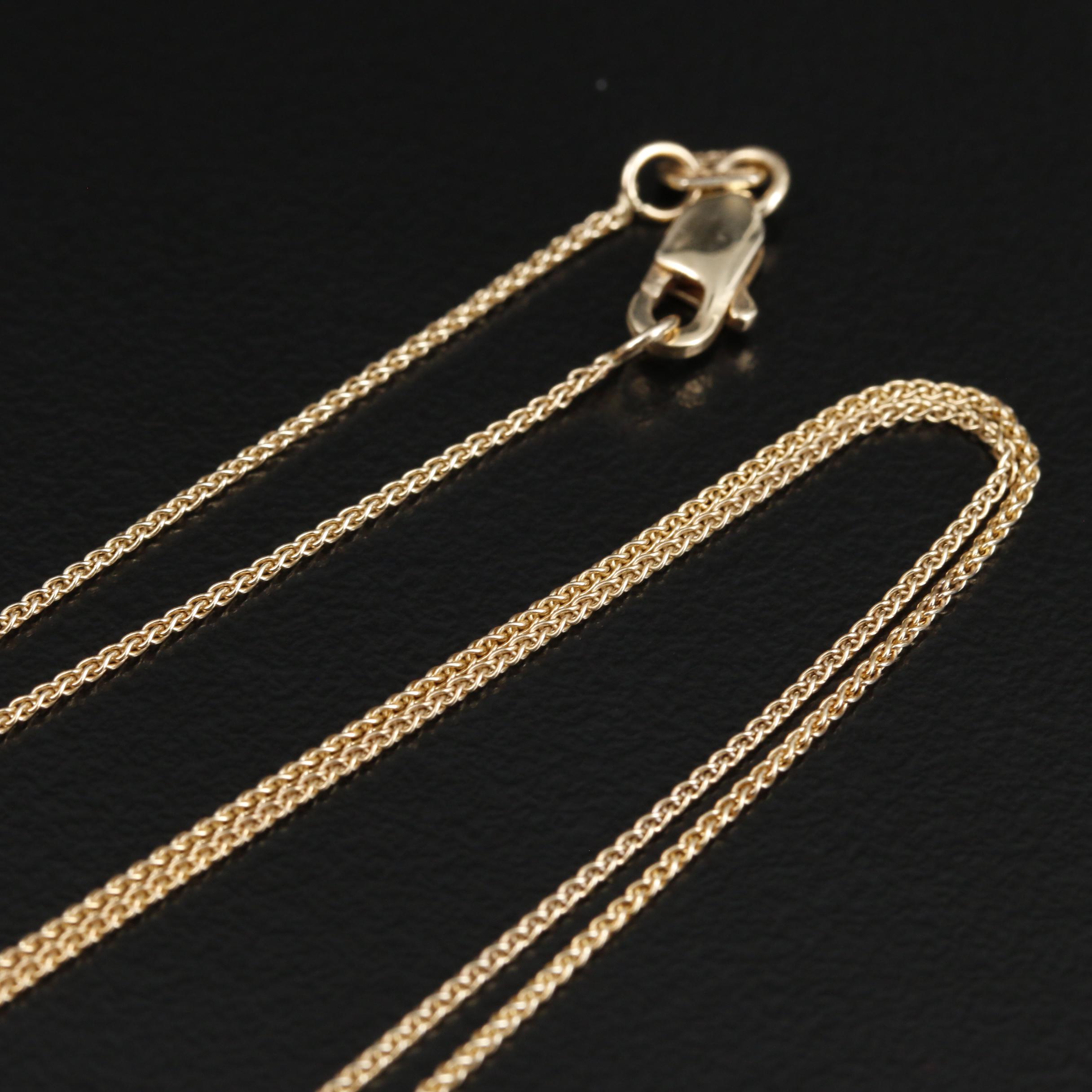 14K Yellow Gold Peridot and Diamond Pendant Necklace