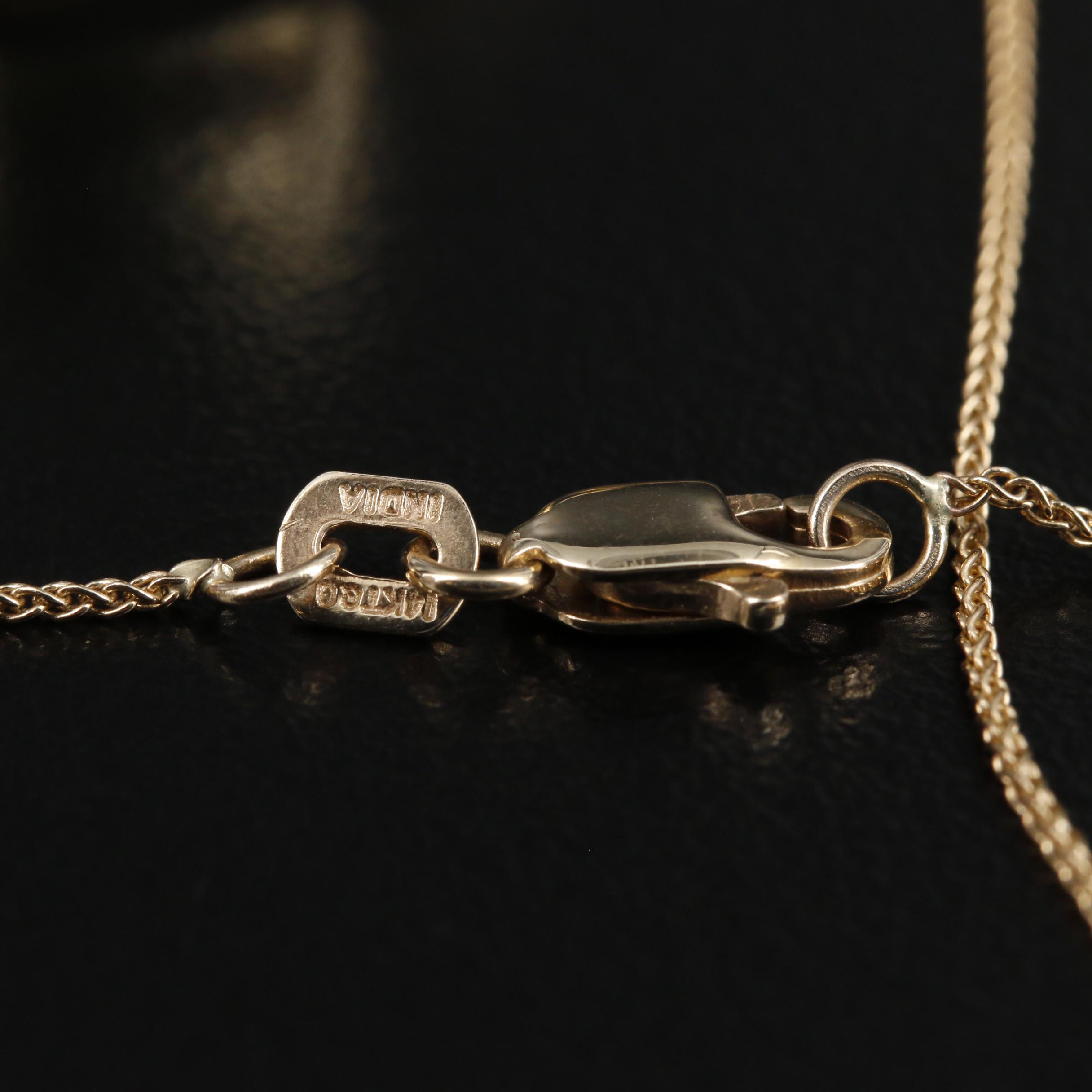 14K Yellow Gold Peridot and Diamond Pendant Necklace