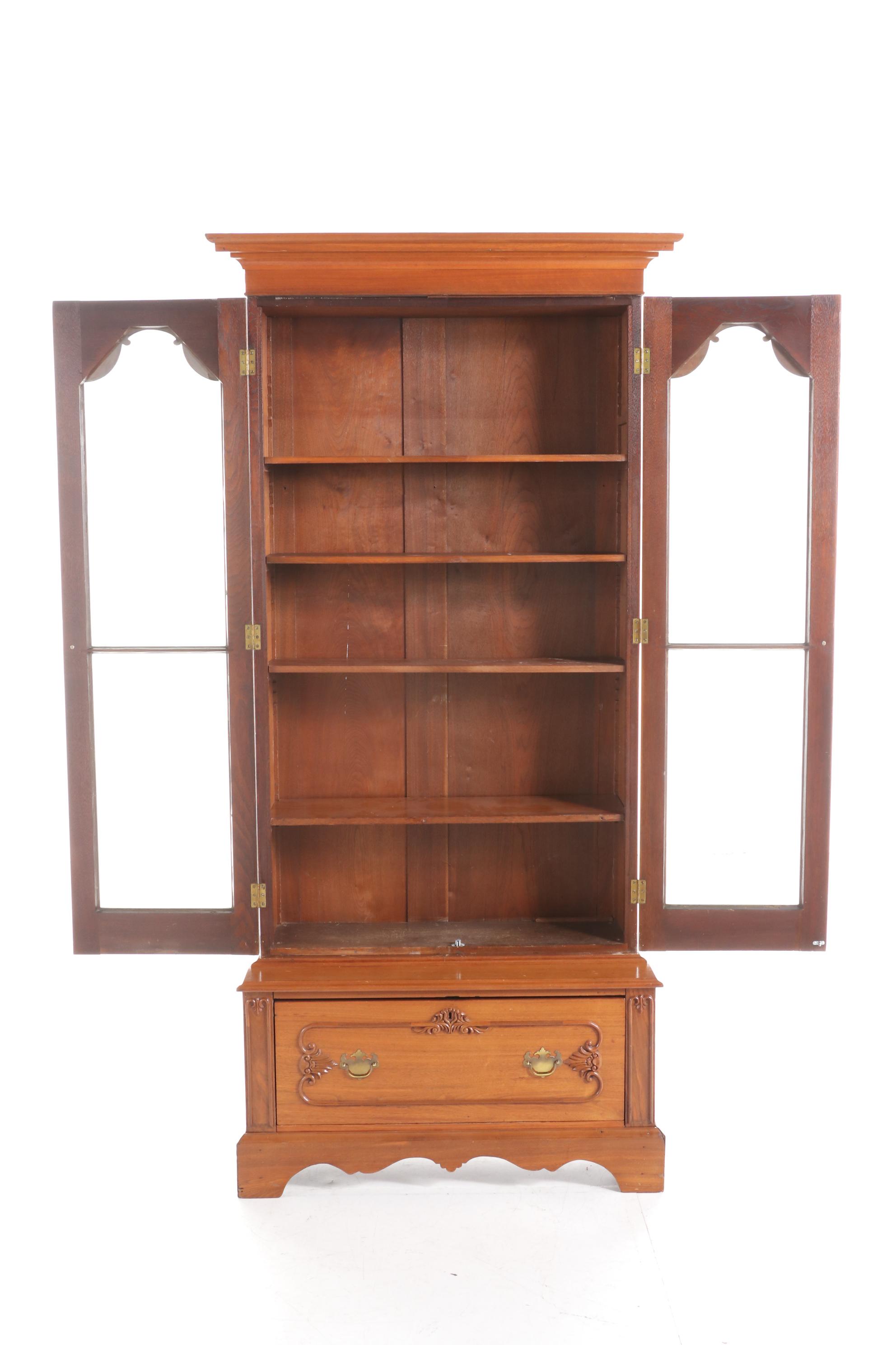 Victorian Walnut Bookcase, Late 19th Century