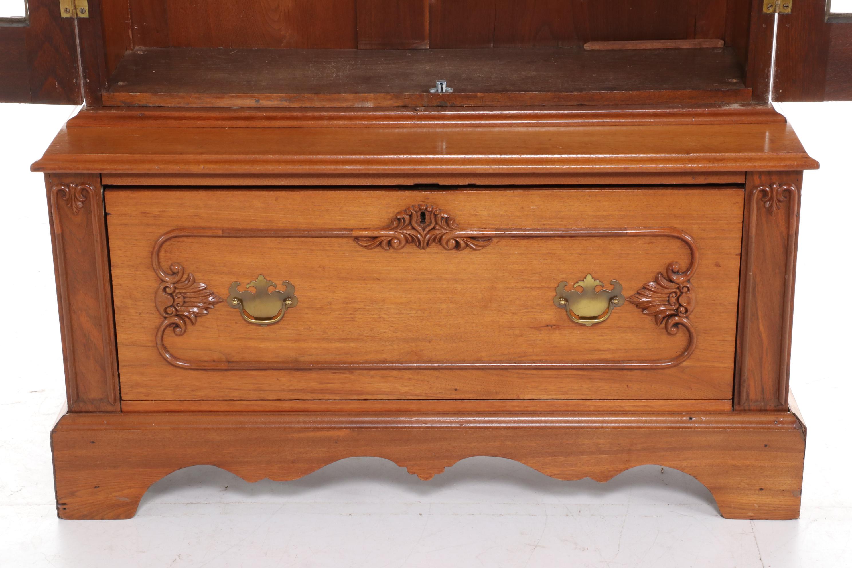 Victorian Walnut Bookcase, Late 19th Century
