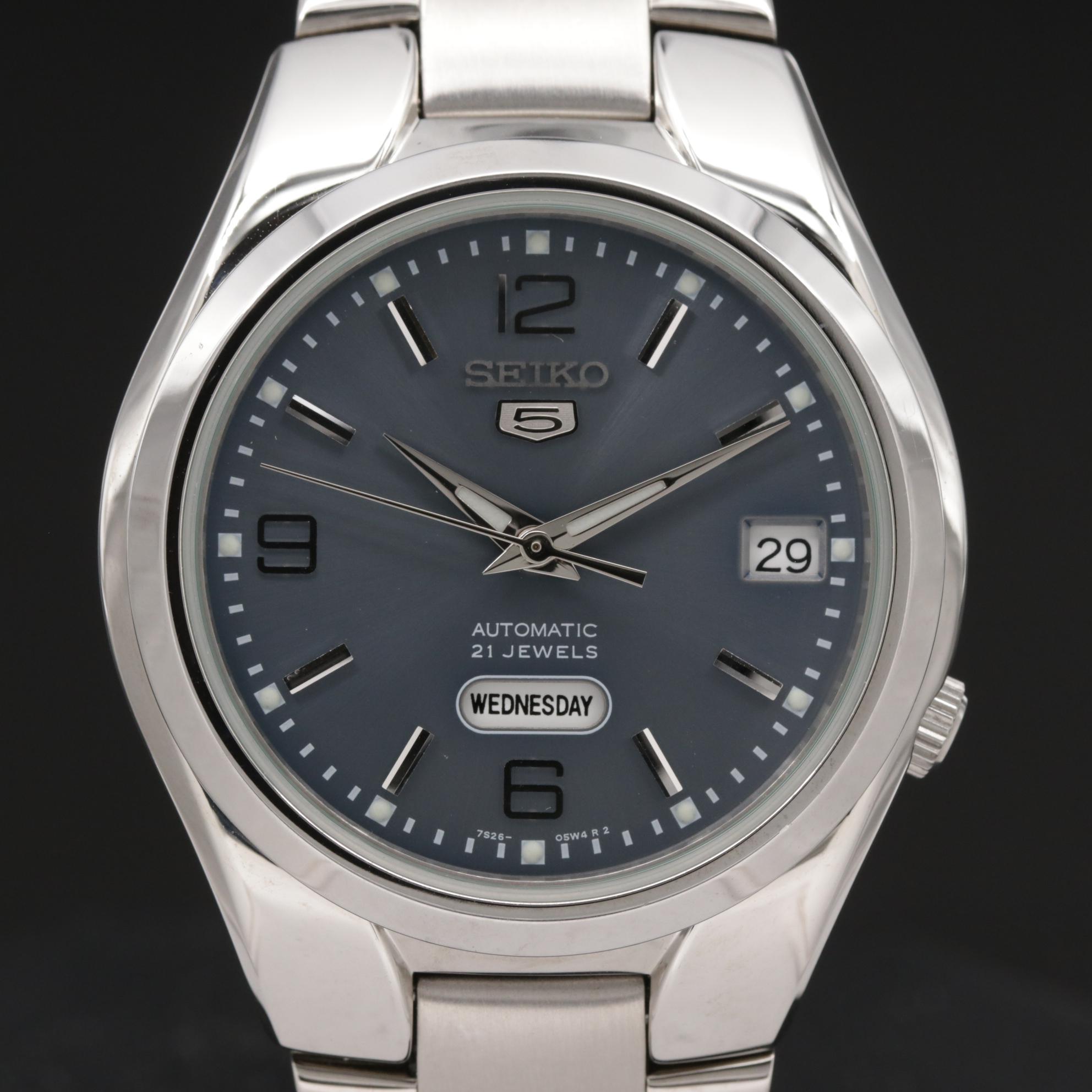 Seiko 5 Day-Date SNK621 Stainless Steel Automatic Watch