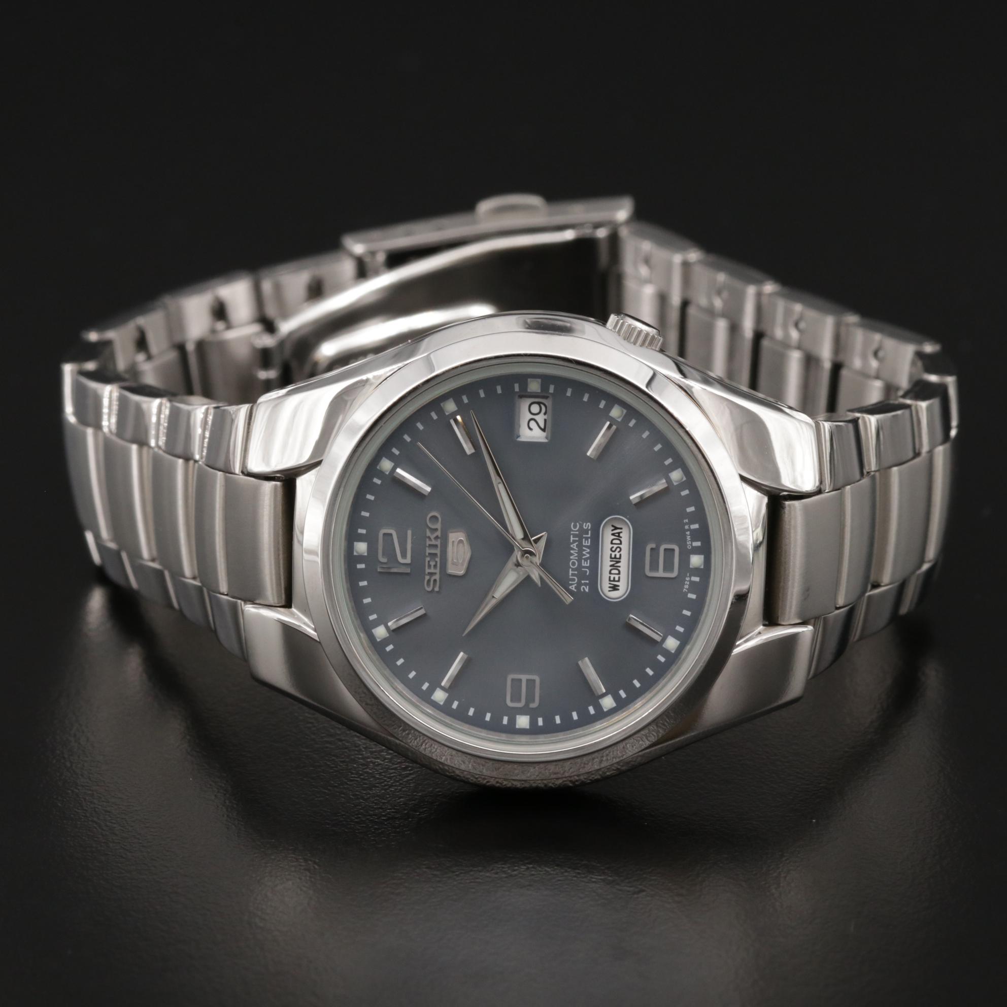 Seiko 5 Day-Date SNK621 Stainless Steel Automatic Watch