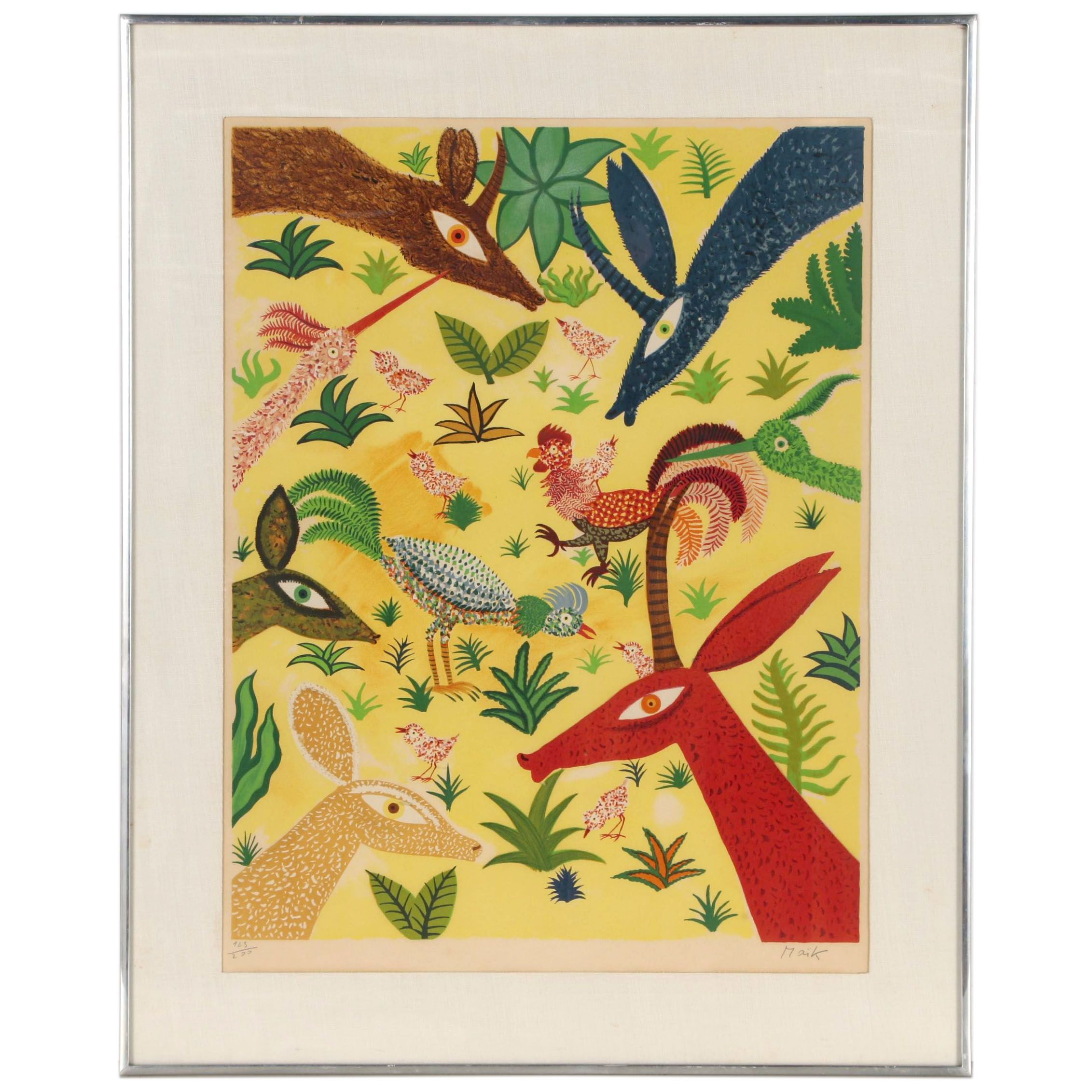 Henri Maik Lithograph "Les Gazelles" 1972