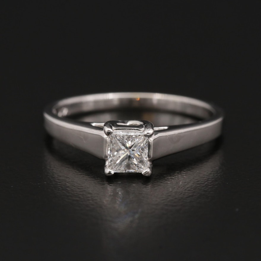 14K White Gold 0.43 CT Diamond Solitaire Ring