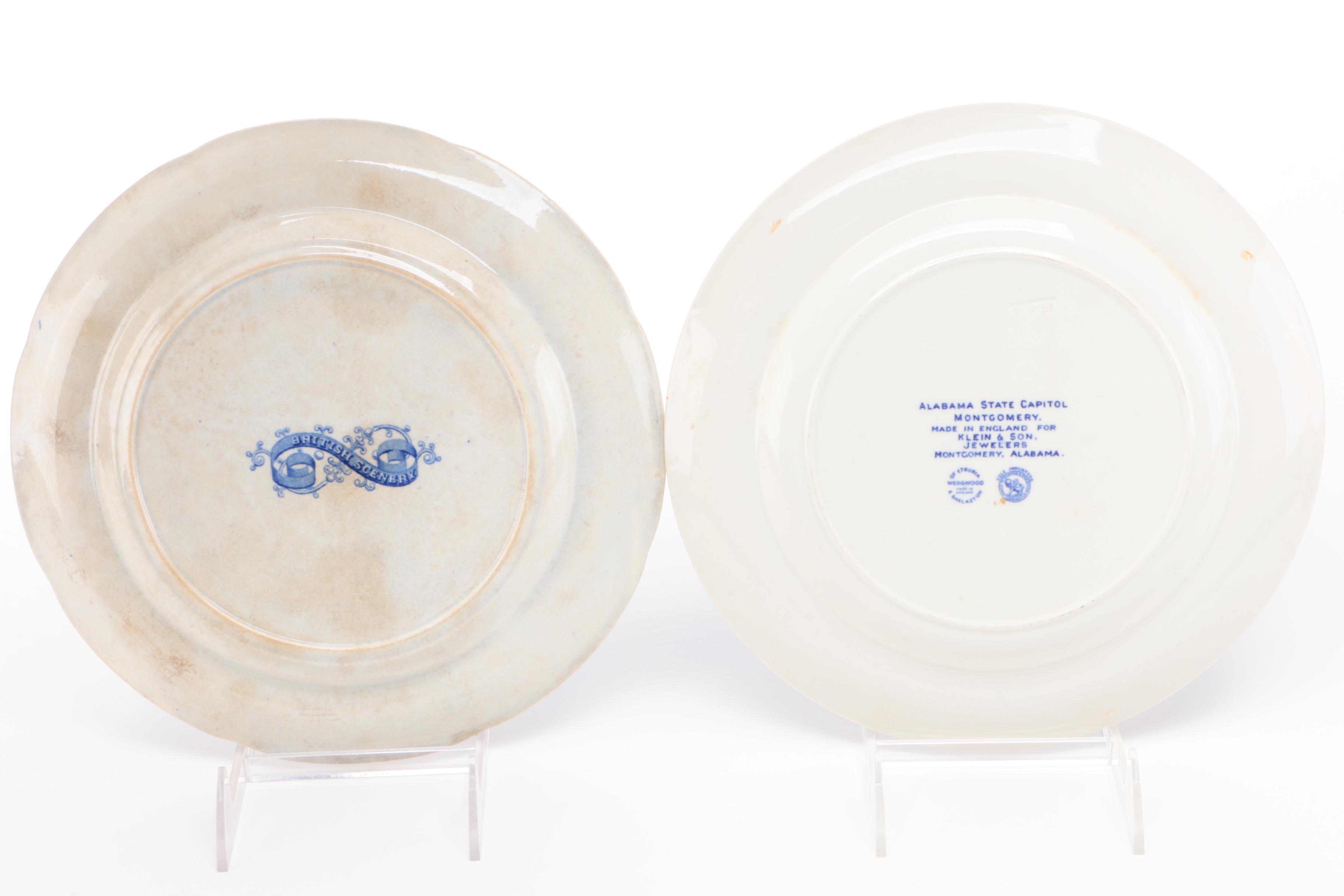 Johnson Bros "Historic America" and Other Blue Transferware Plates