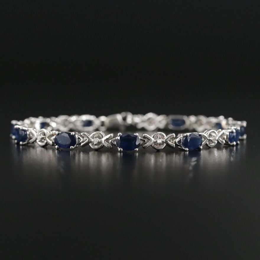 10K Sapphire and Diamond Bracelet