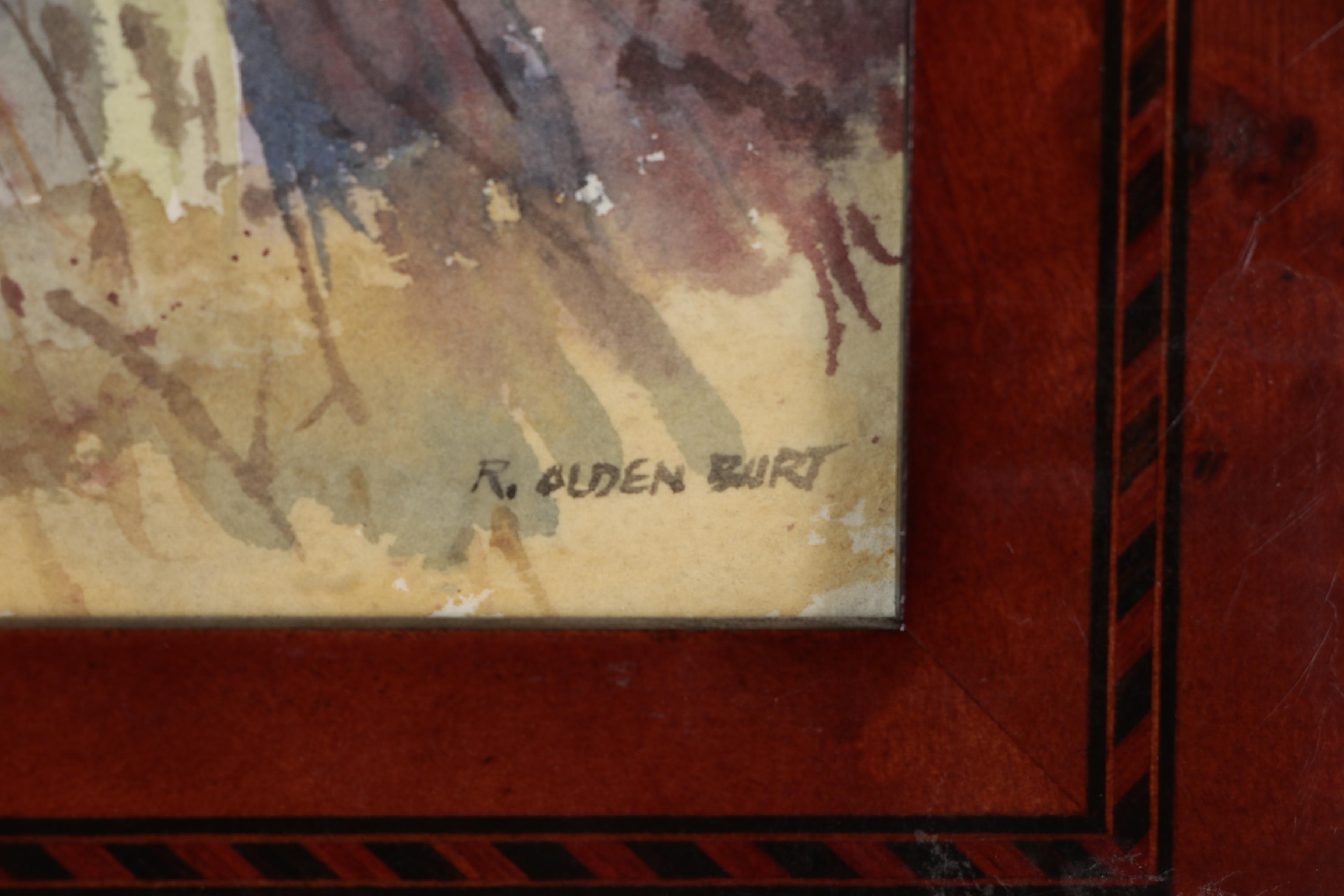 Richard Alden Burt Watercolor Painting of Birch Tree