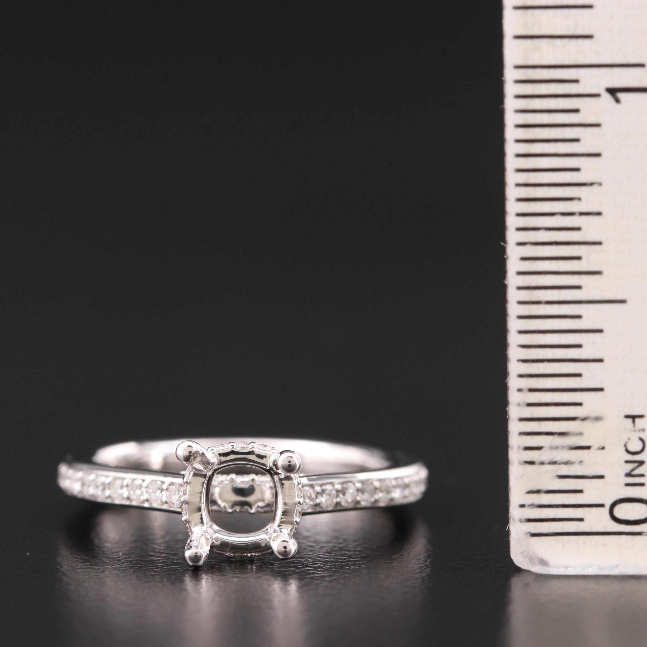 14K Gold Diamond Semi-Mount Ring