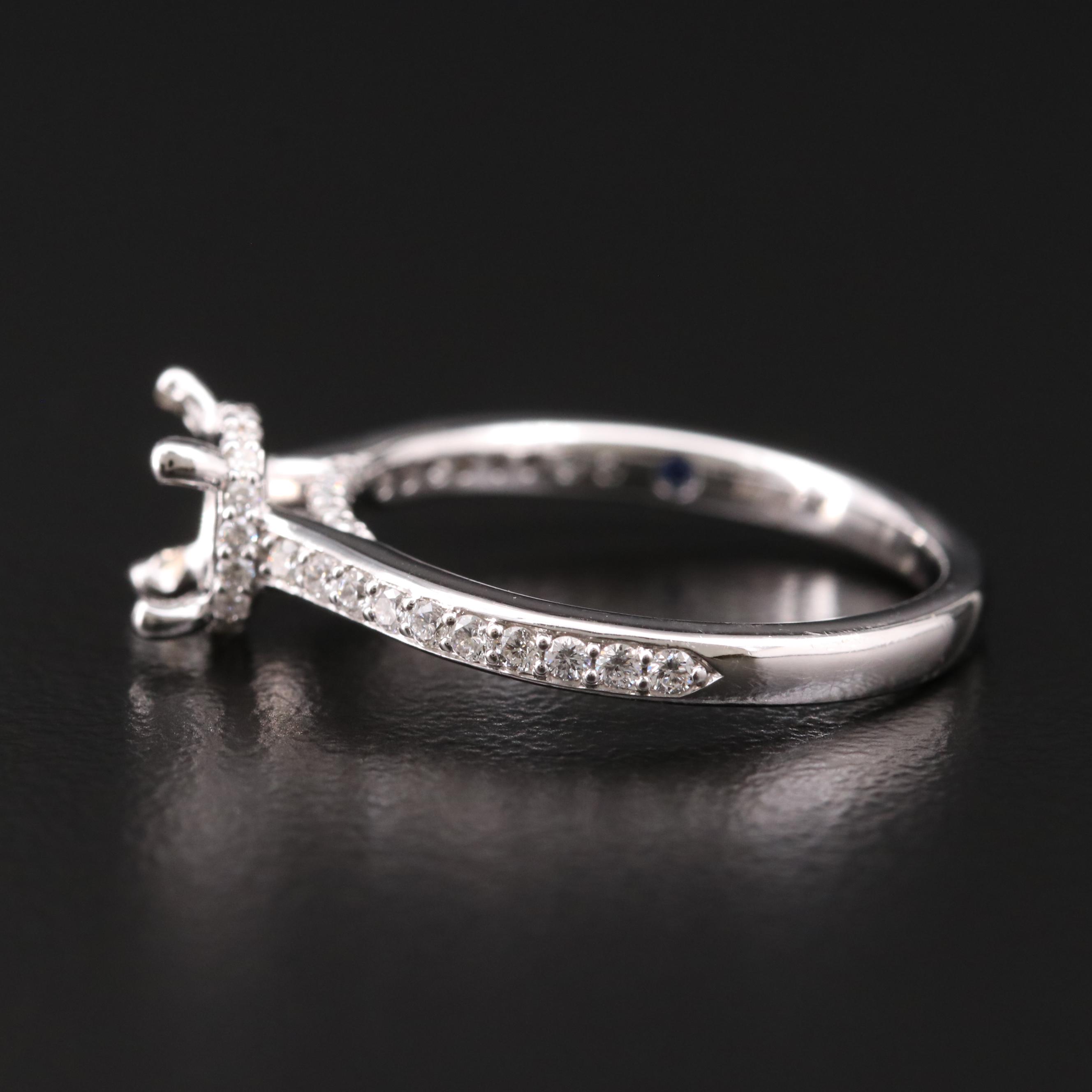 14K Gold Diamond Semi-Mount Ring