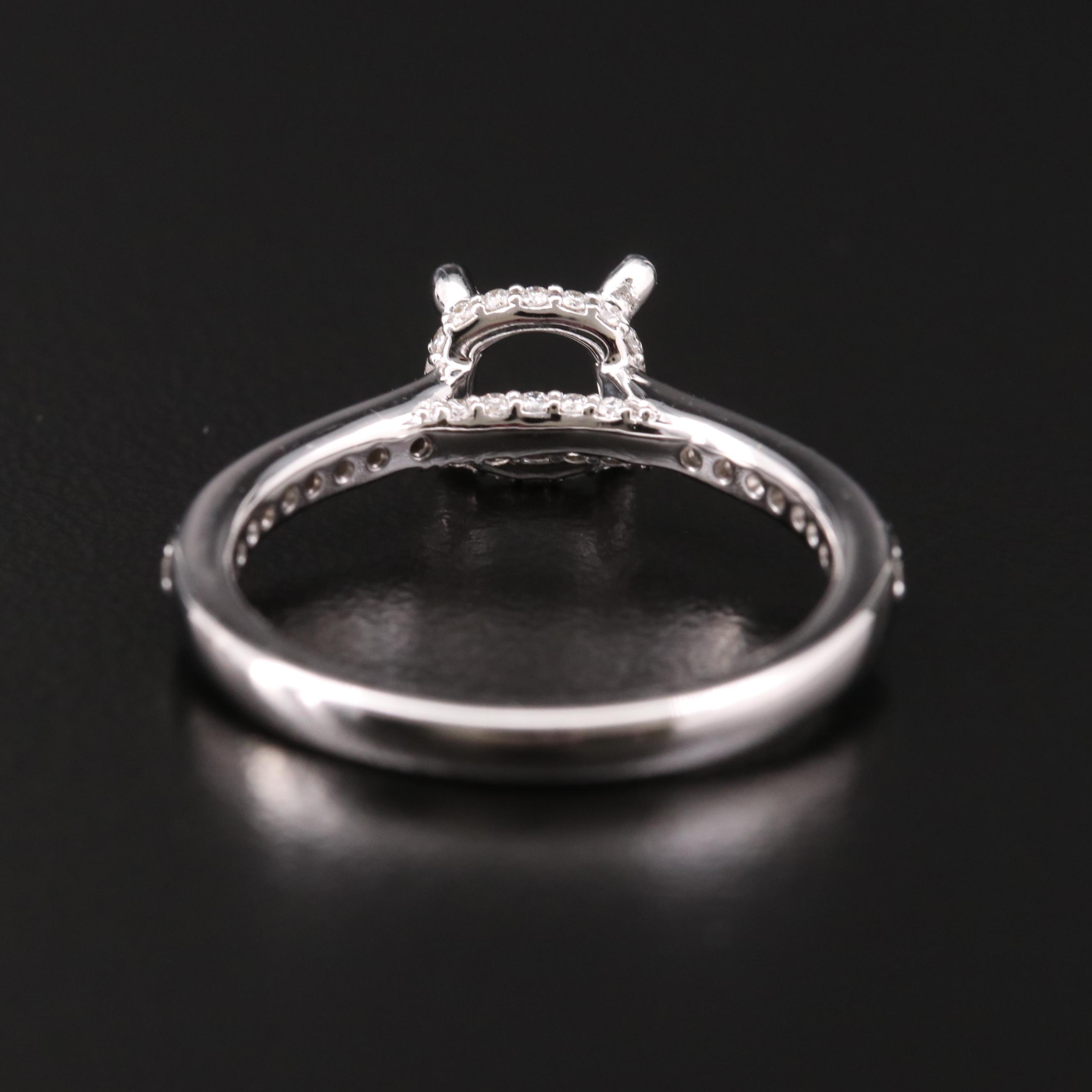 14K Gold Diamond Semi-Mount Ring