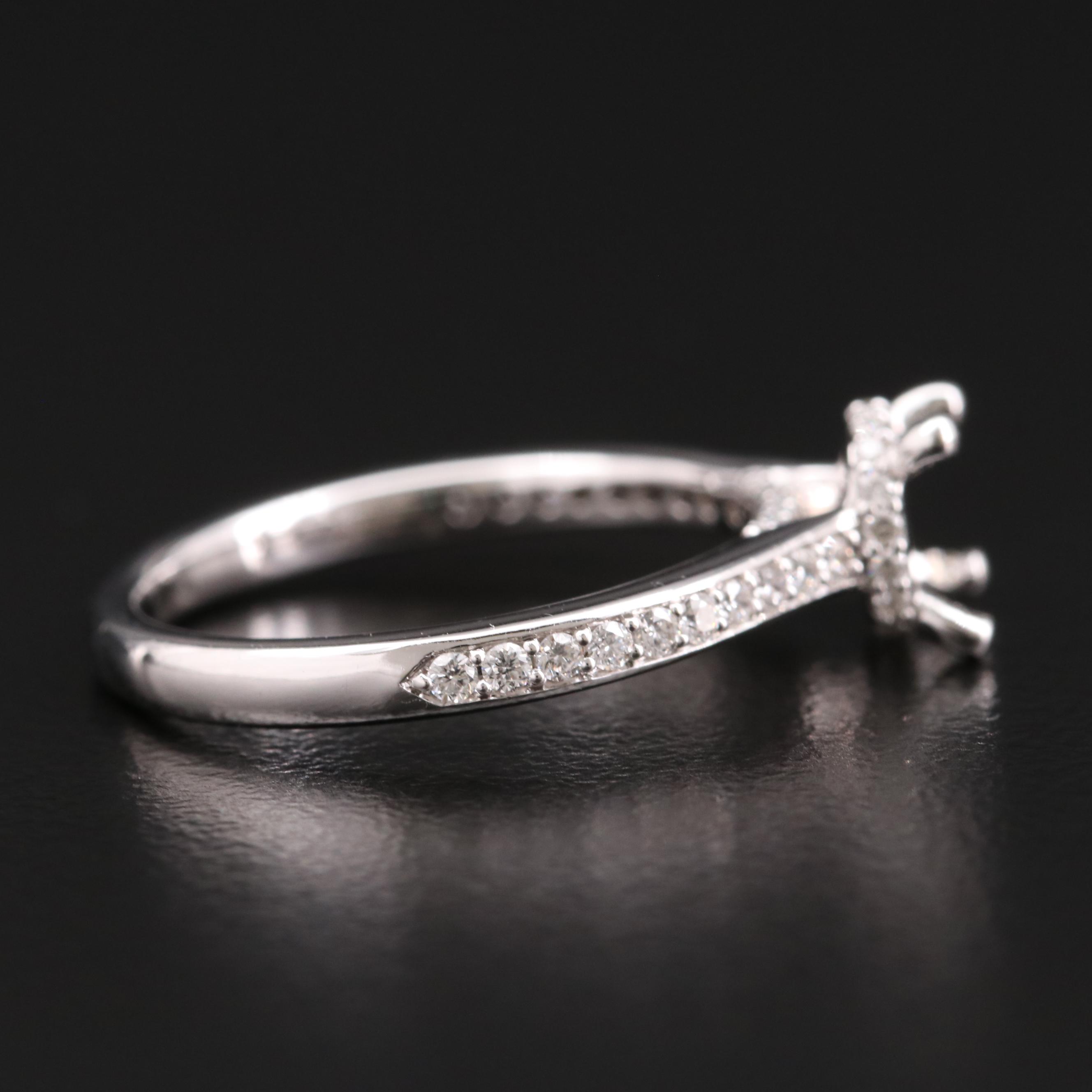 14K Gold Diamond Semi-Mount Ring