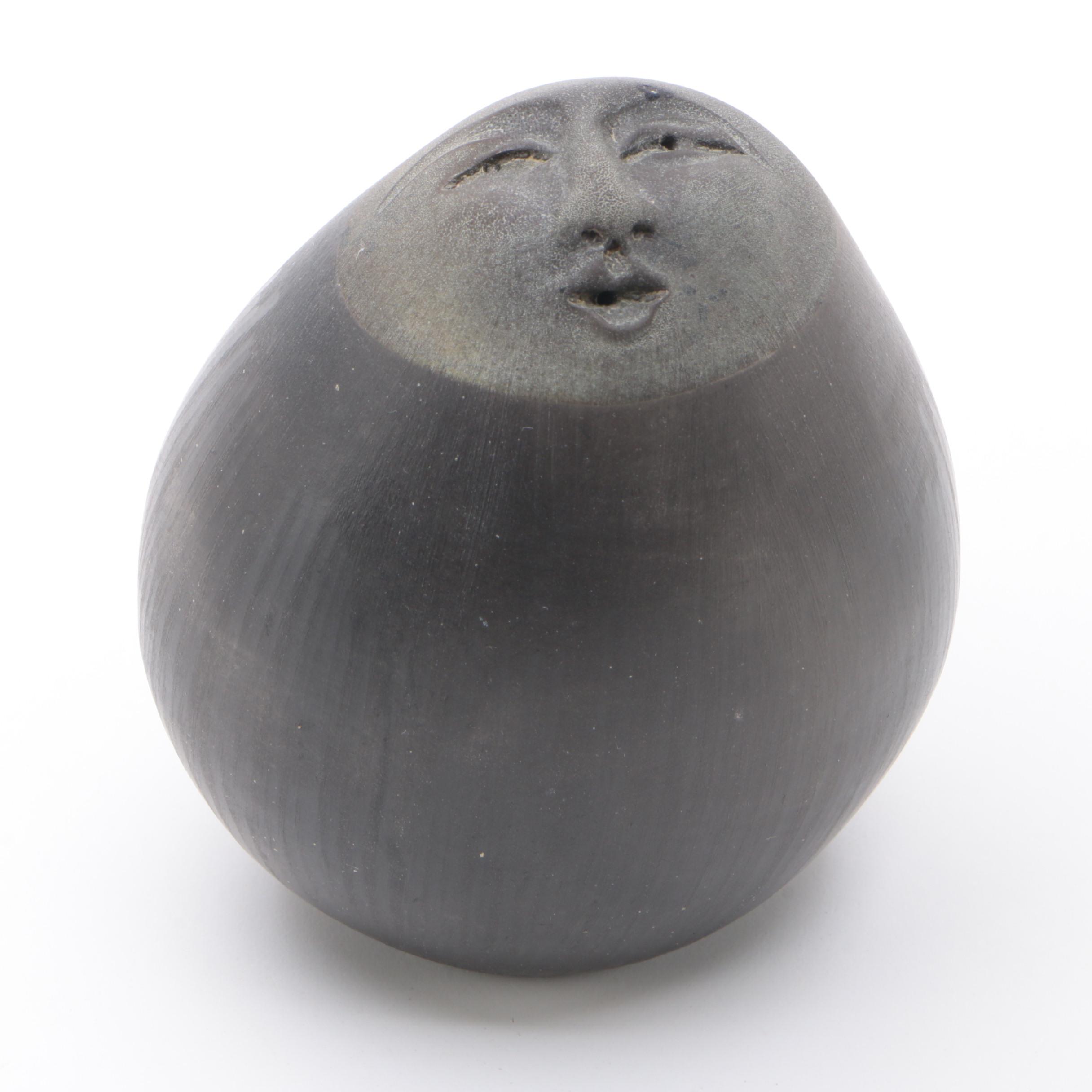 Nan Emmett Raku Ceramic Ceremonial Deva Spirit Rattle