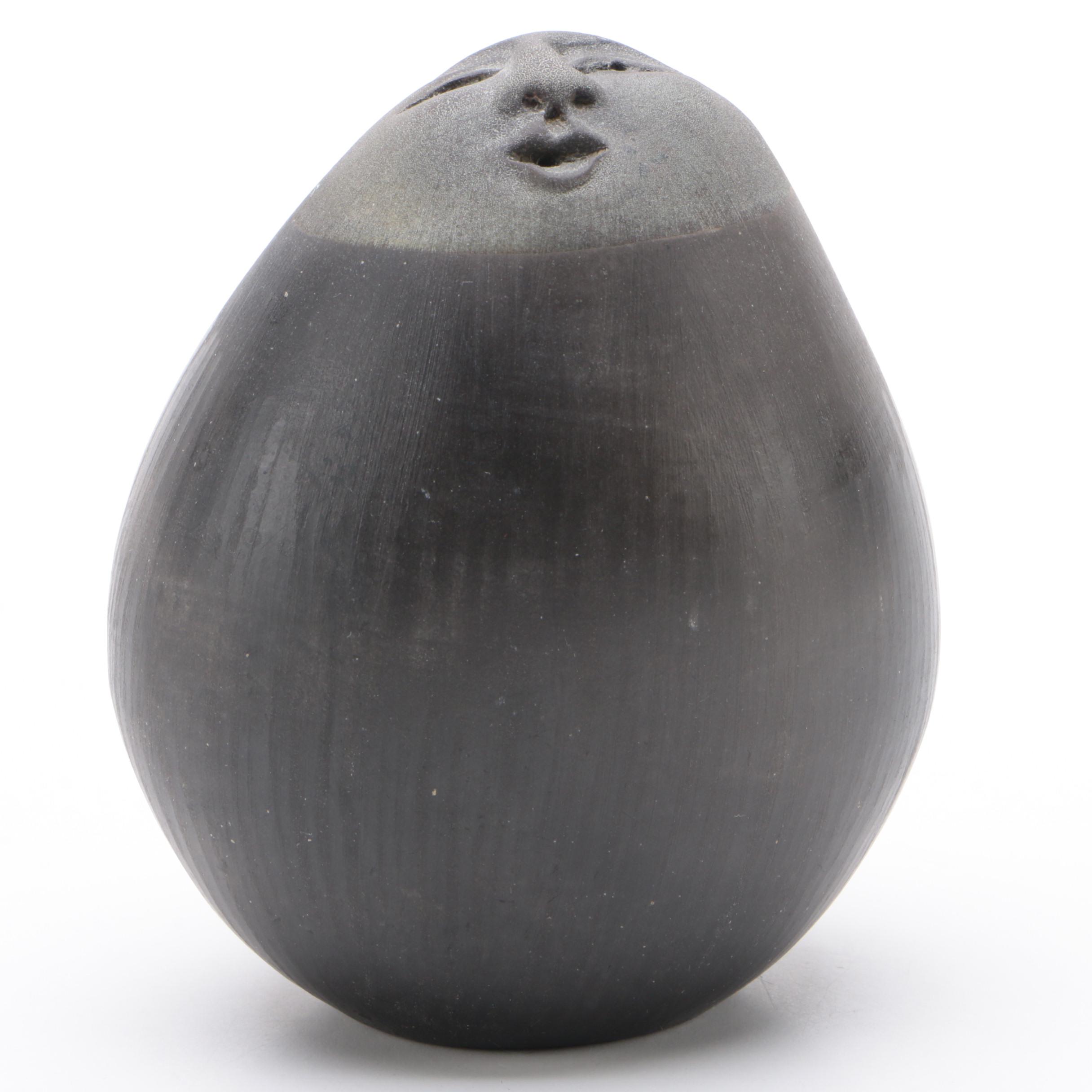 Nan Emmett Raku Ceramic Ceremonial Deva Spirit Rattle