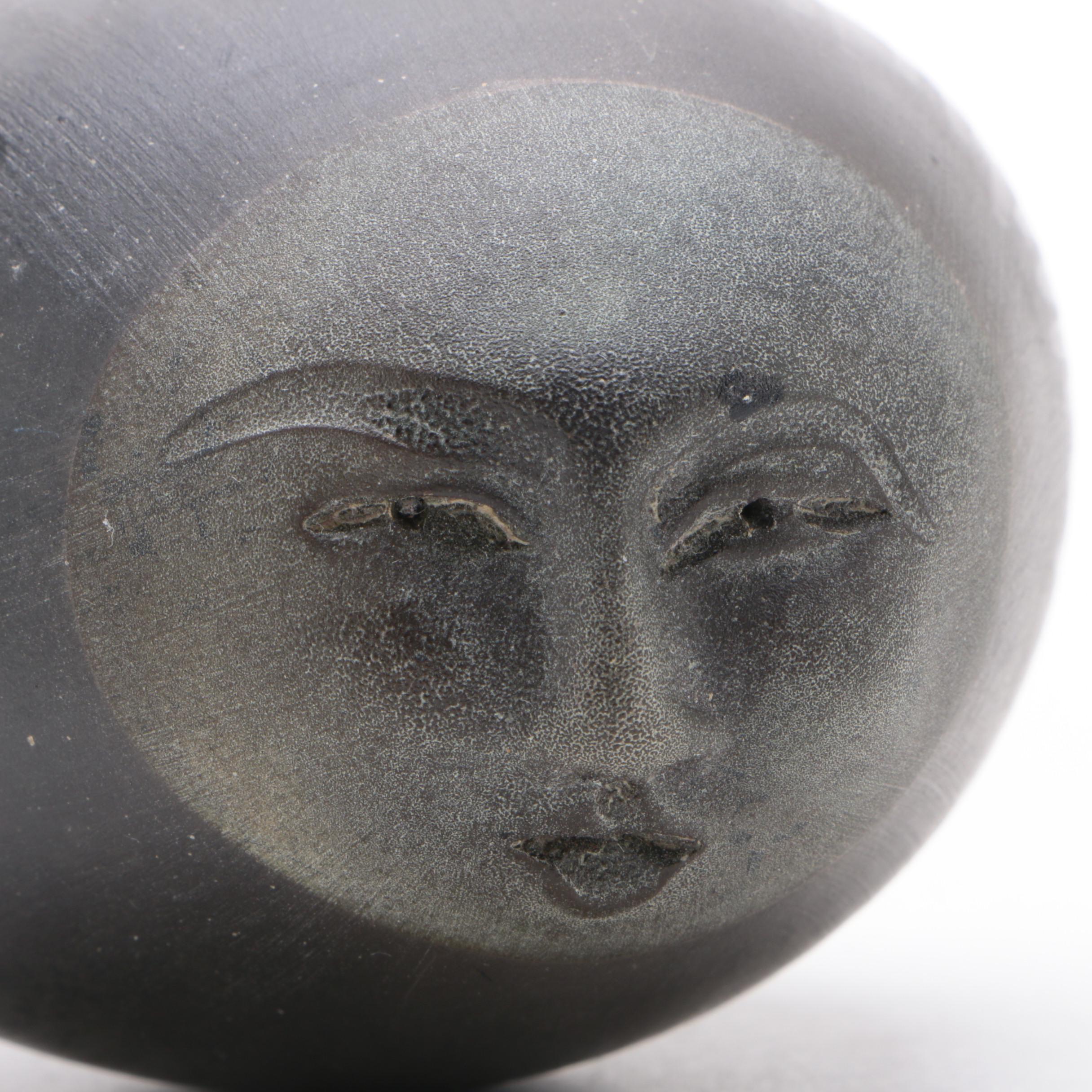 Nan Emmett Raku Ceramic Ceremonial Deva Spirit Rattle