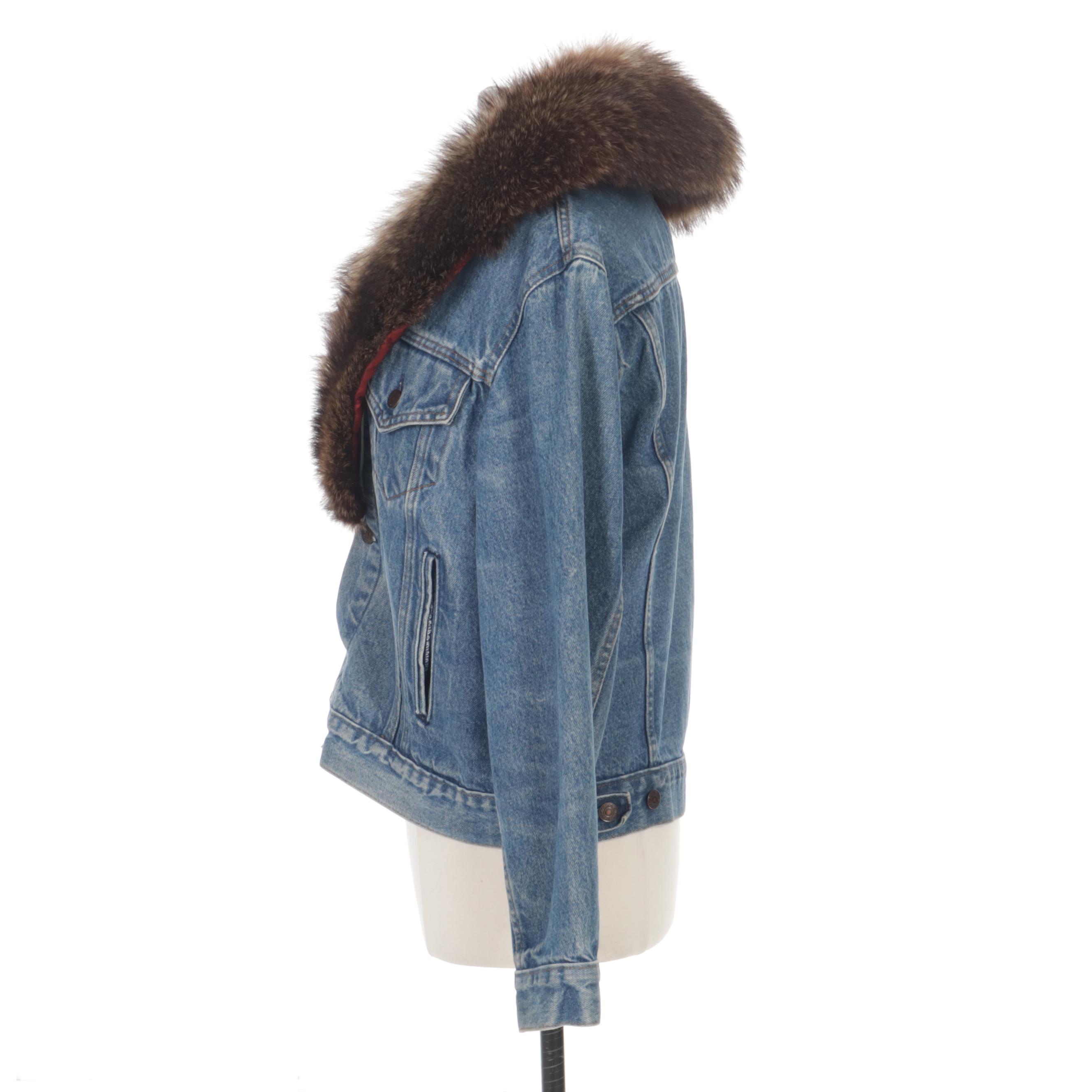 Levi Strauss & Co Denim Jacket with Custom Fox Fur Collar