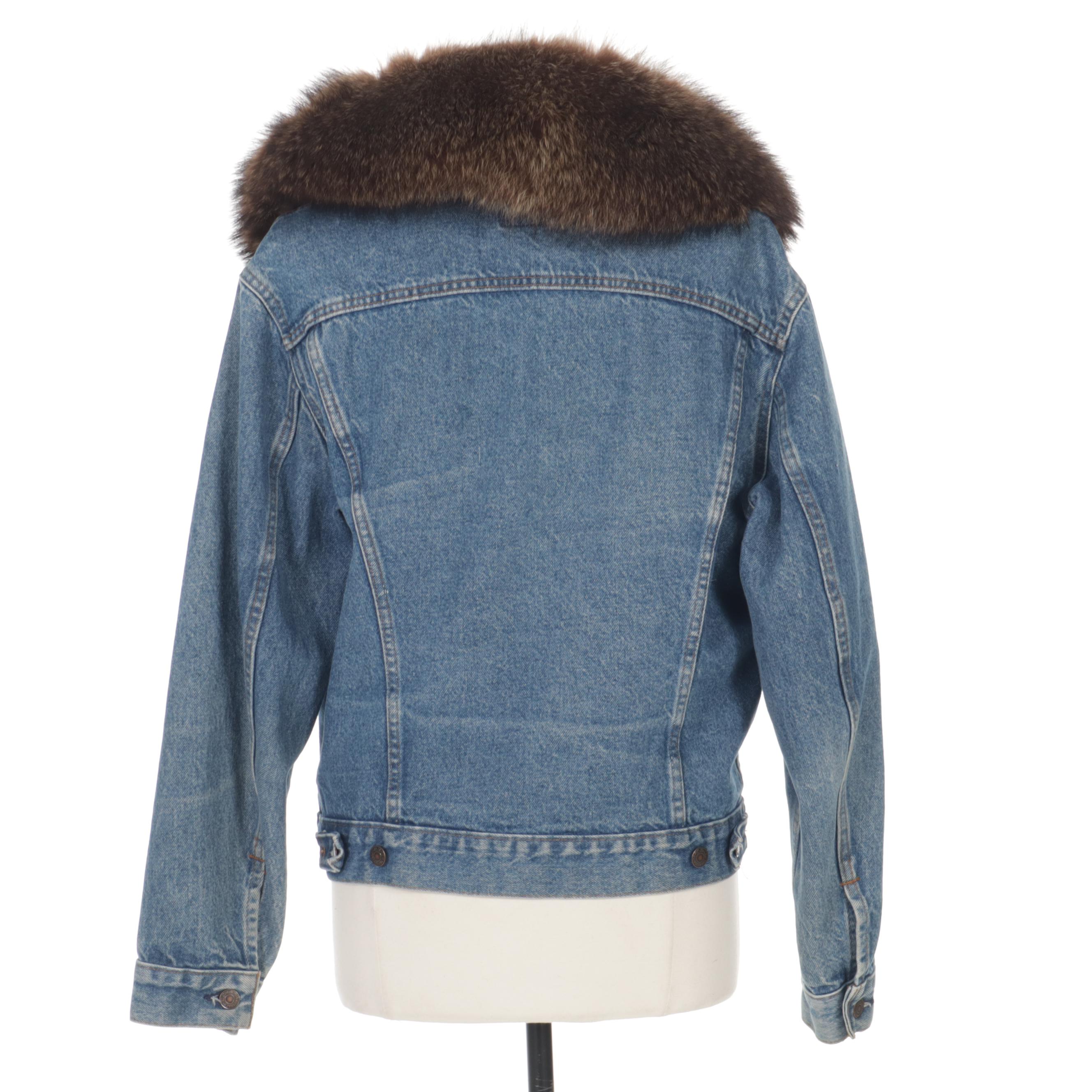 Levi Strauss & Co Denim Jacket with Custom Fox Fur Collar