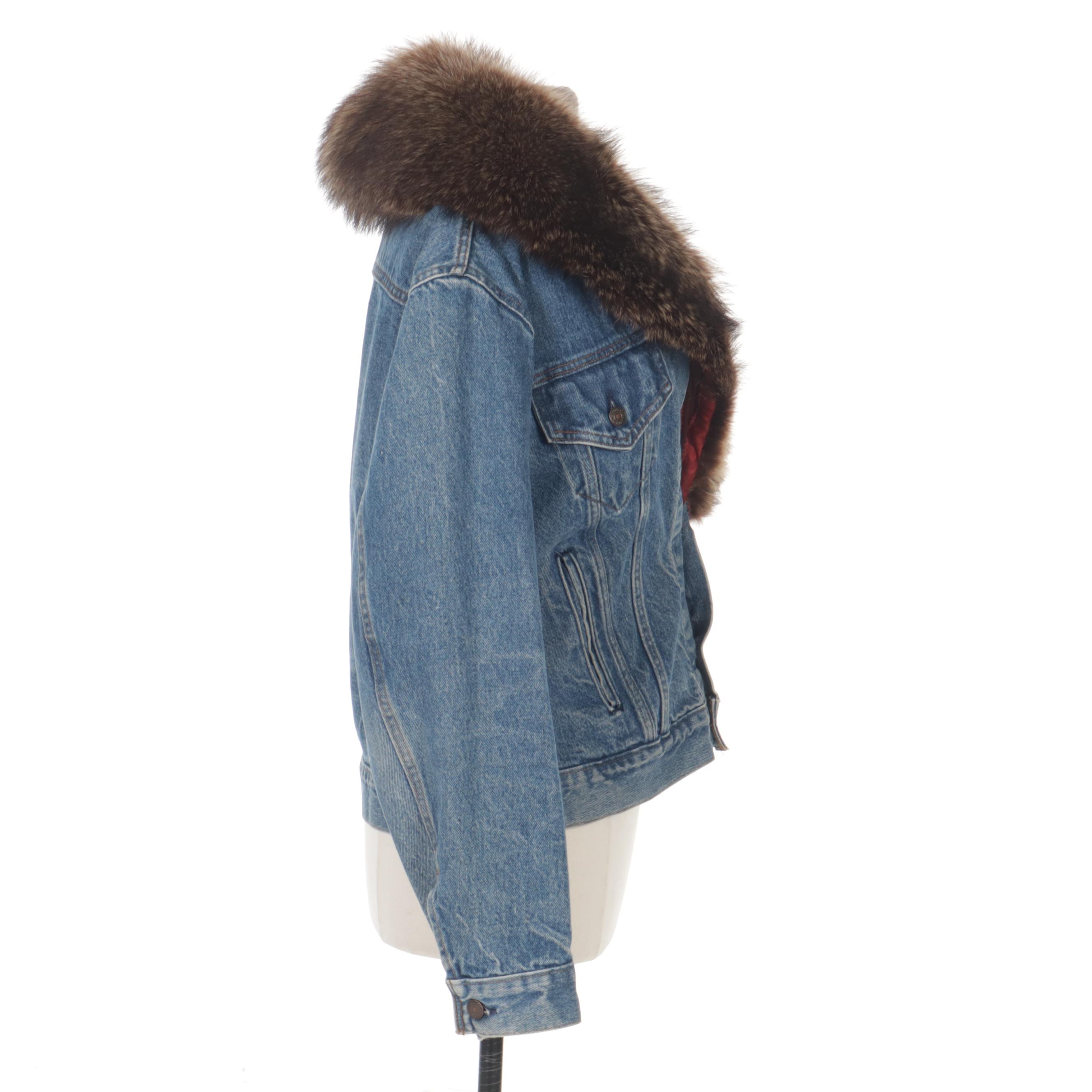 Levi Strauss & Co Denim Jacket with Custom Fox Fur Collar