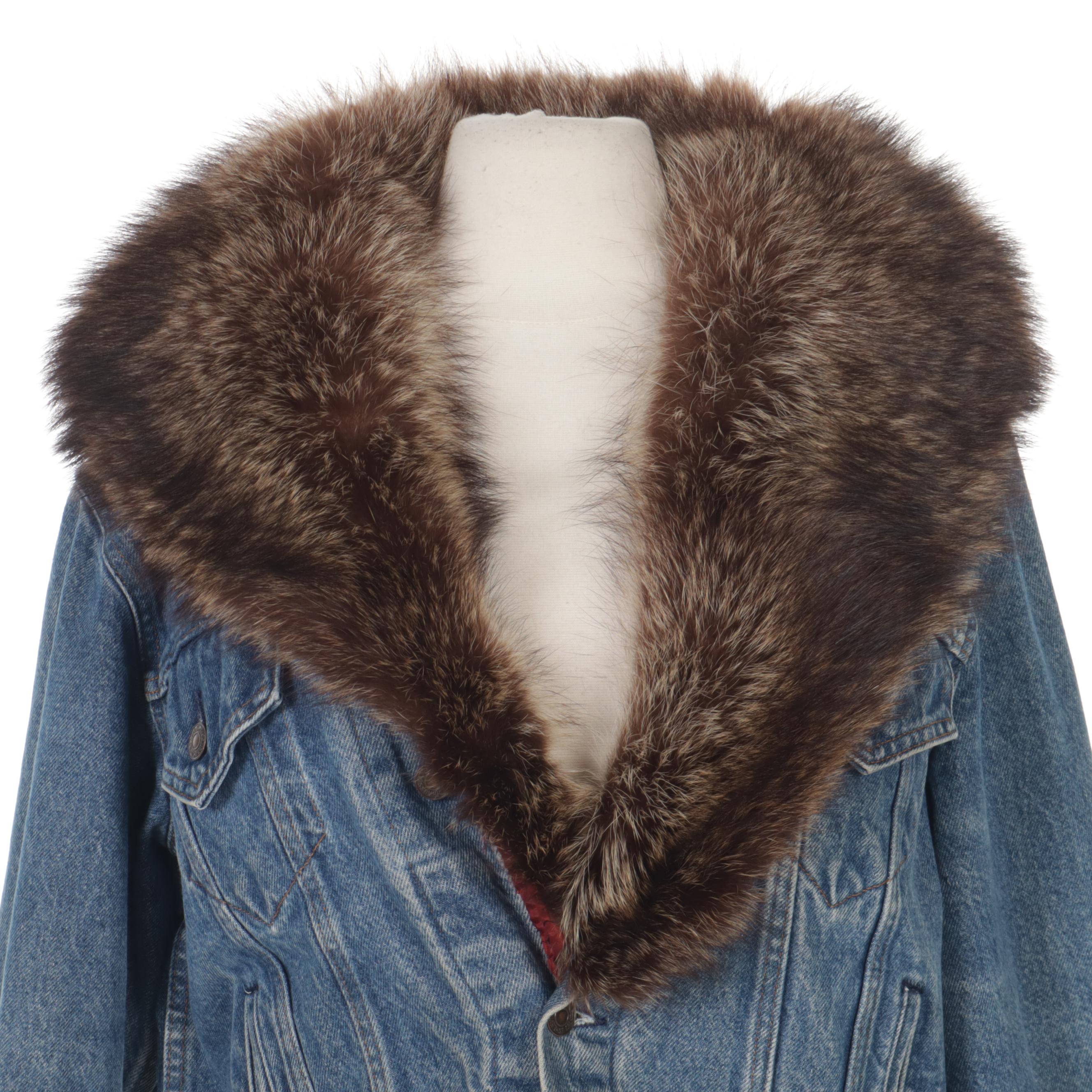 Levi Strauss & Co Denim Jacket with Custom Fox Fur Collar