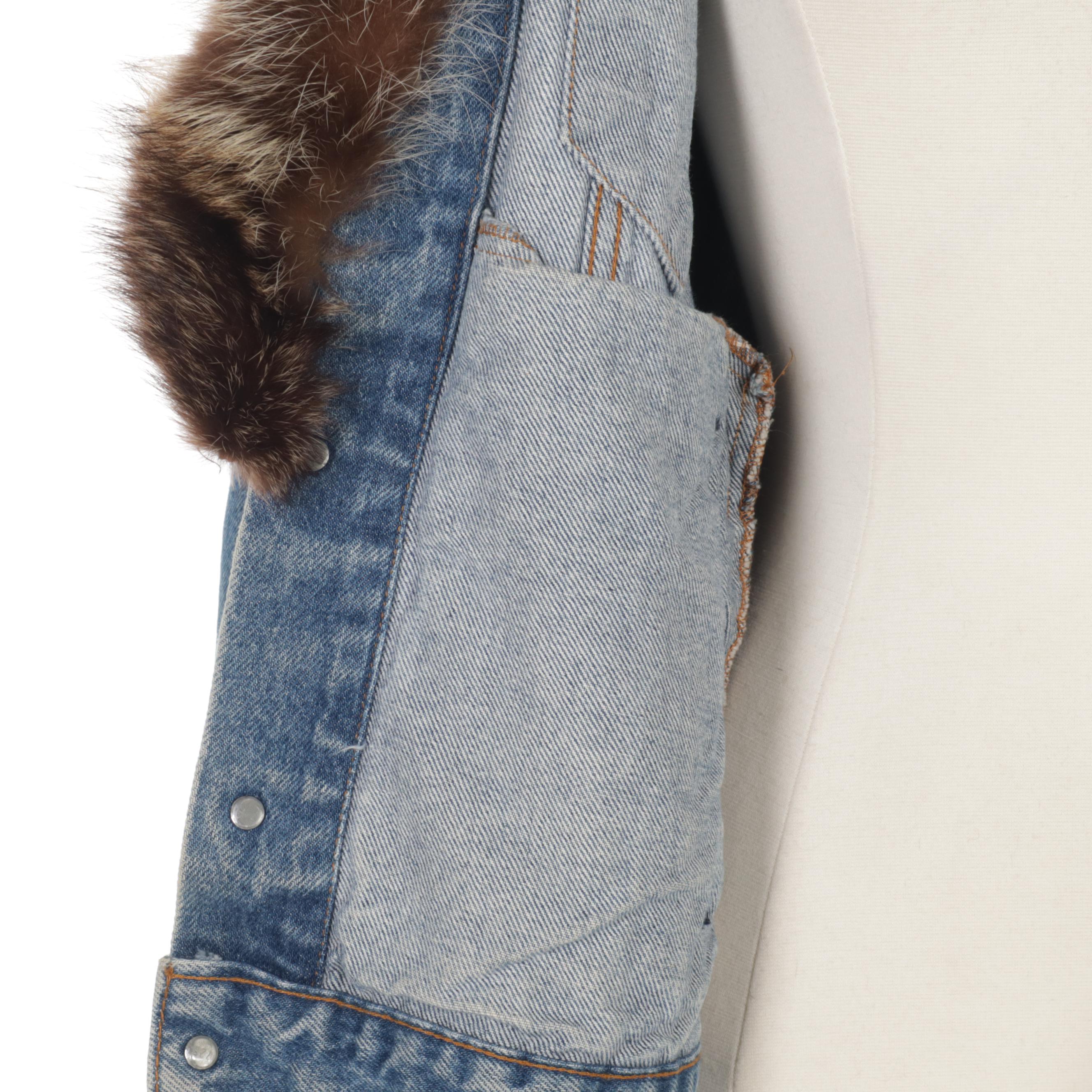 Levi Strauss & Co Denim Jacket with Custom Fox Fur Collar