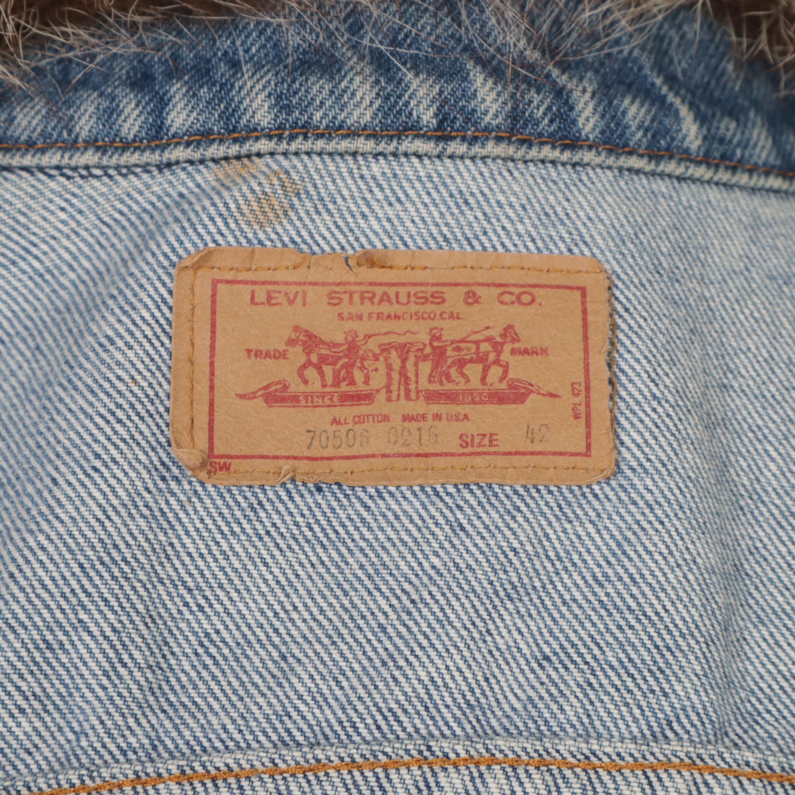 Levi Strauss & Co Denim Jacket with Custom Fox Fur Collar