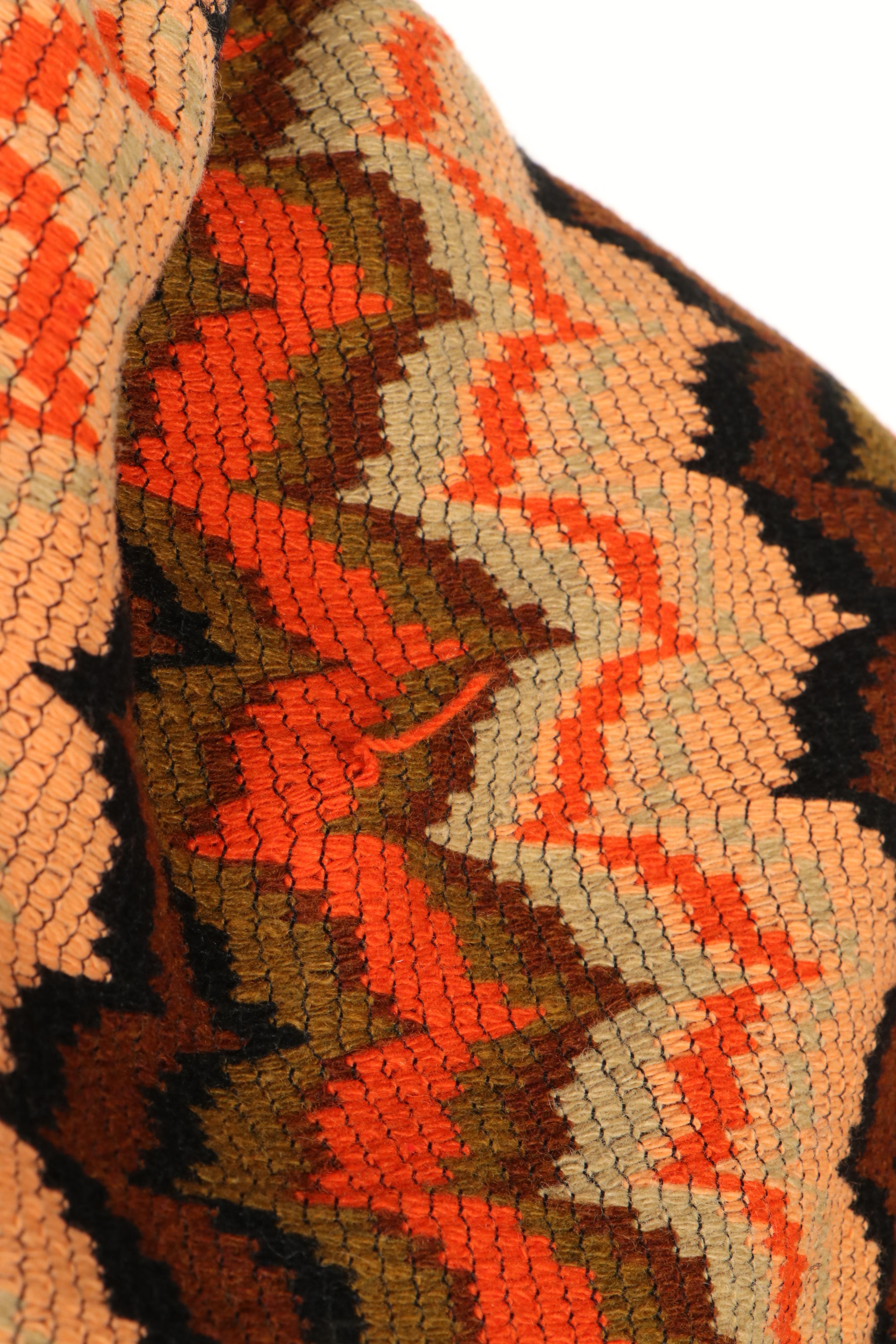 Saks Fifth Avenue Flame Stitch Wool Blend Knit Dress and Wrap, 1960s Vintage