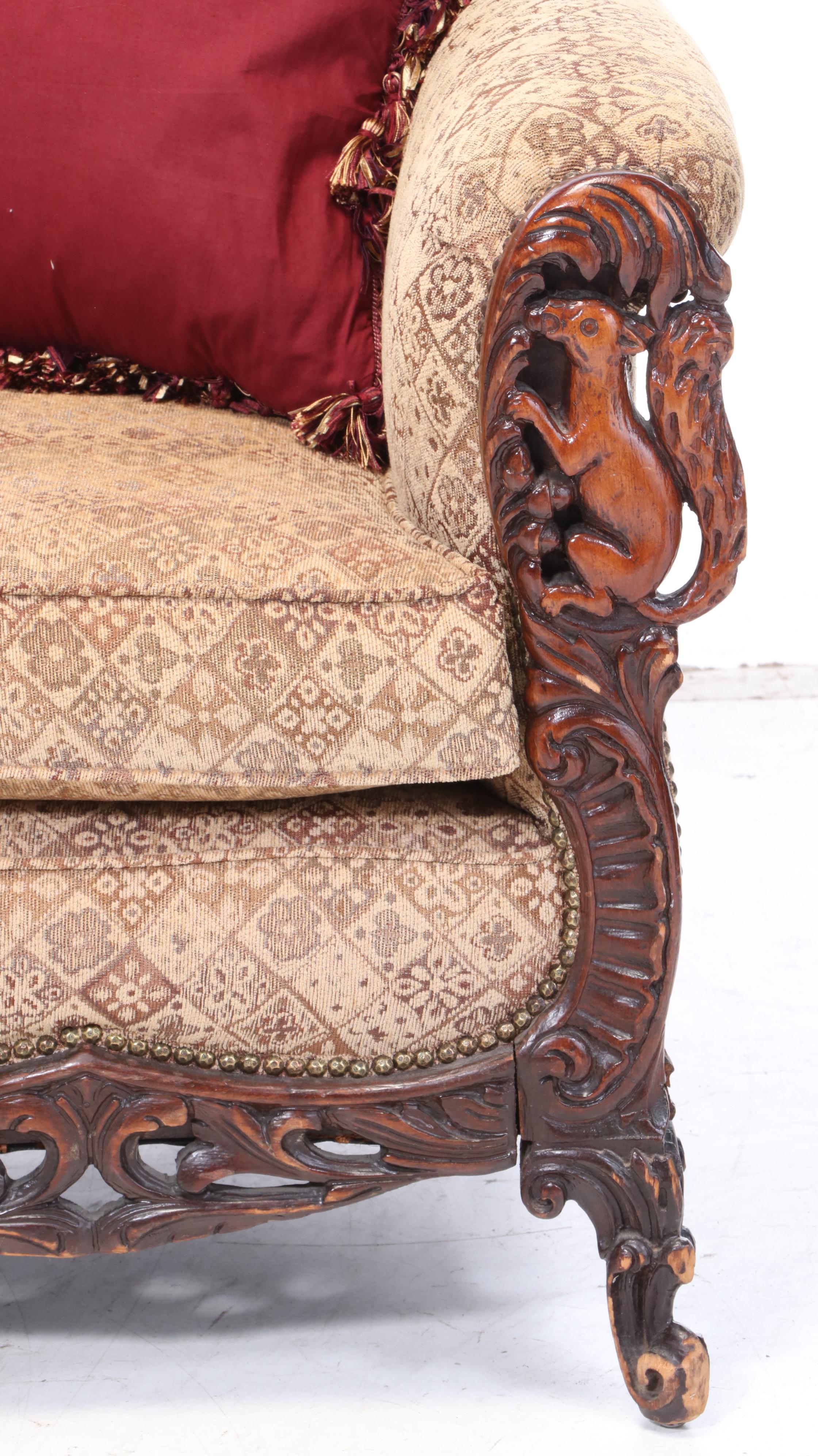 Art Nouveau Upholstered Sofa, Early 20th Century