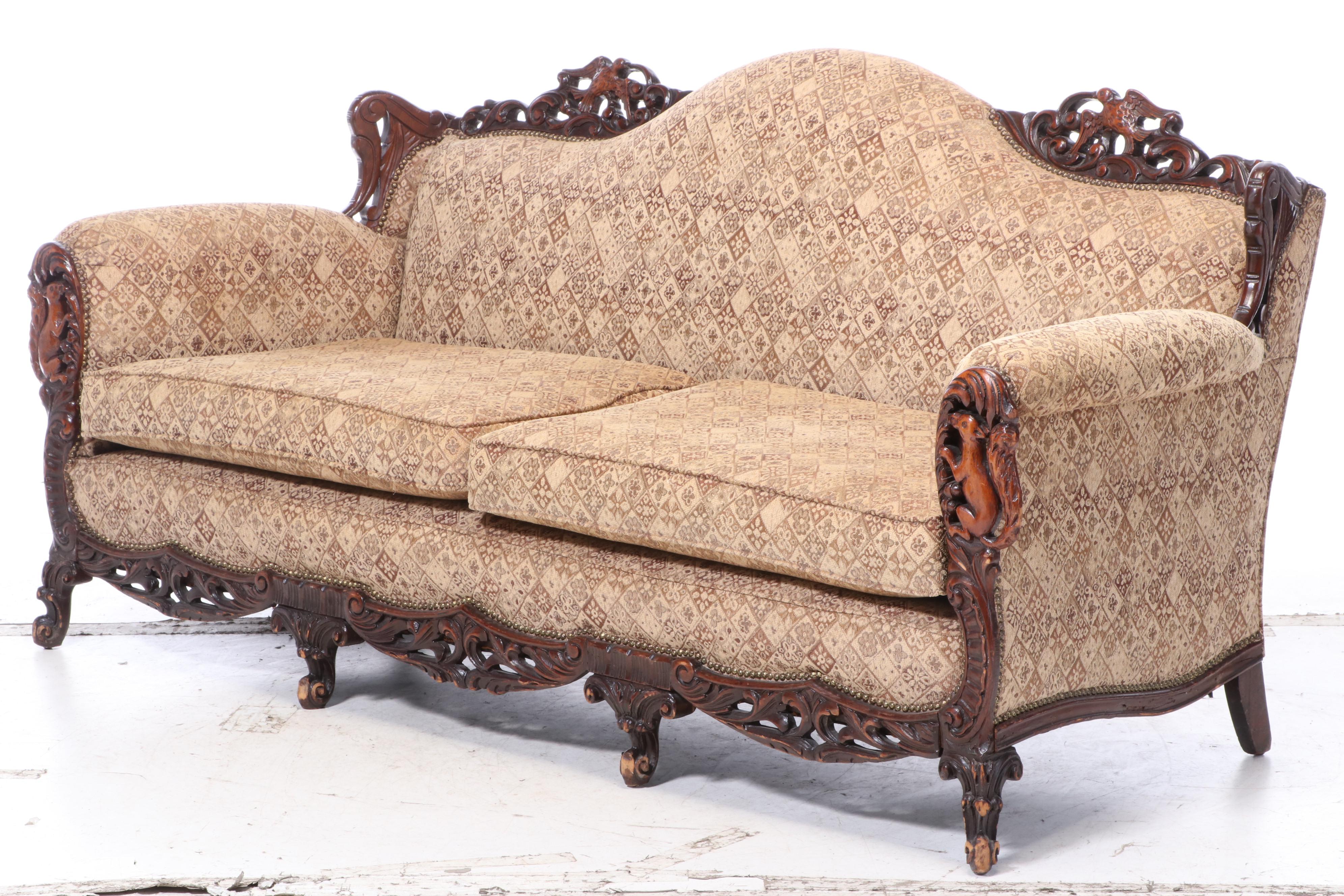 Art Nouveau Upholstered Sofa, Early 20th Century