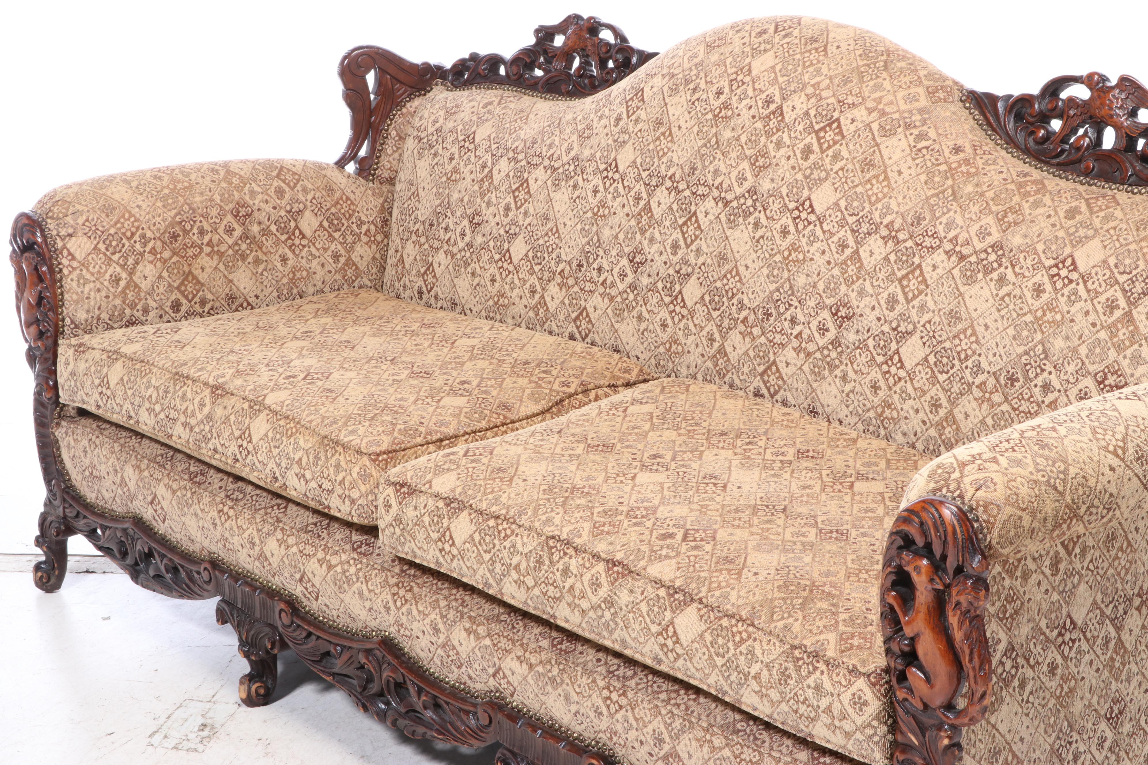 Art Nouveau Upholstered Sofa, Early 20th Century