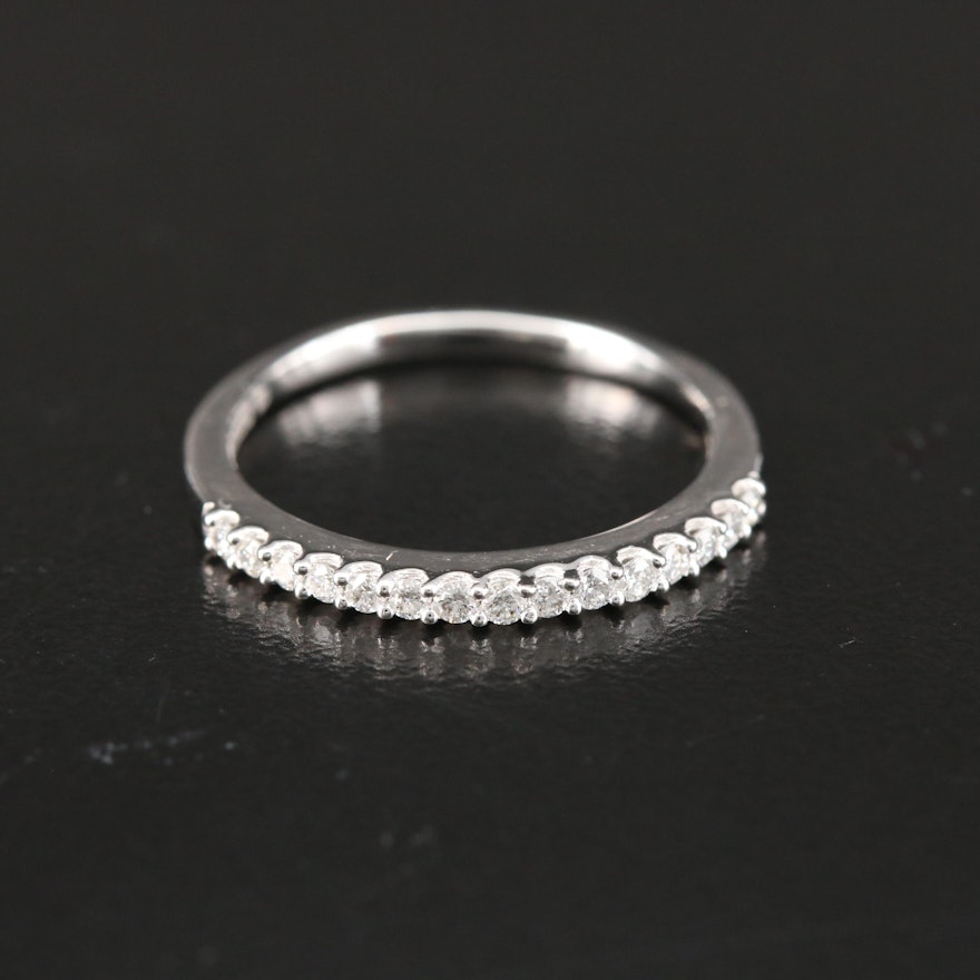 14K White Gold Diamond Band