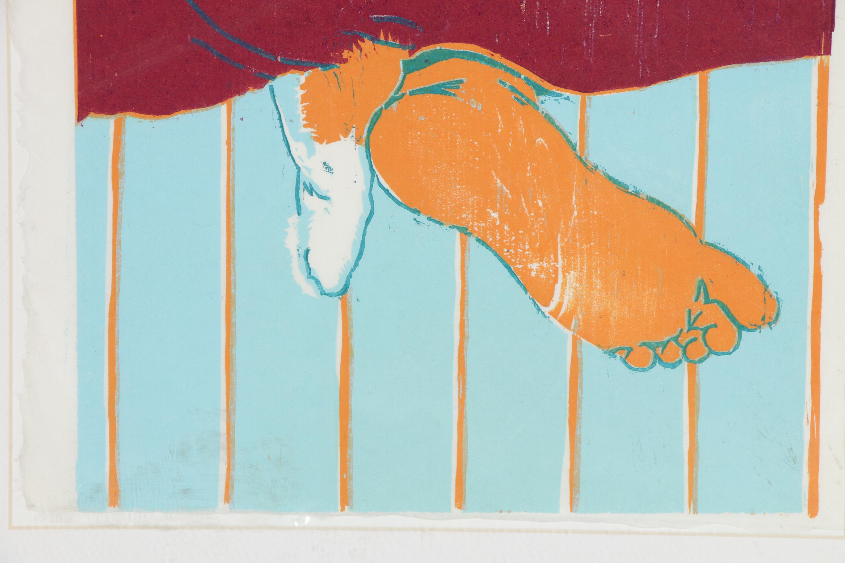 Martha Knox Woodcut "Pussietoes"