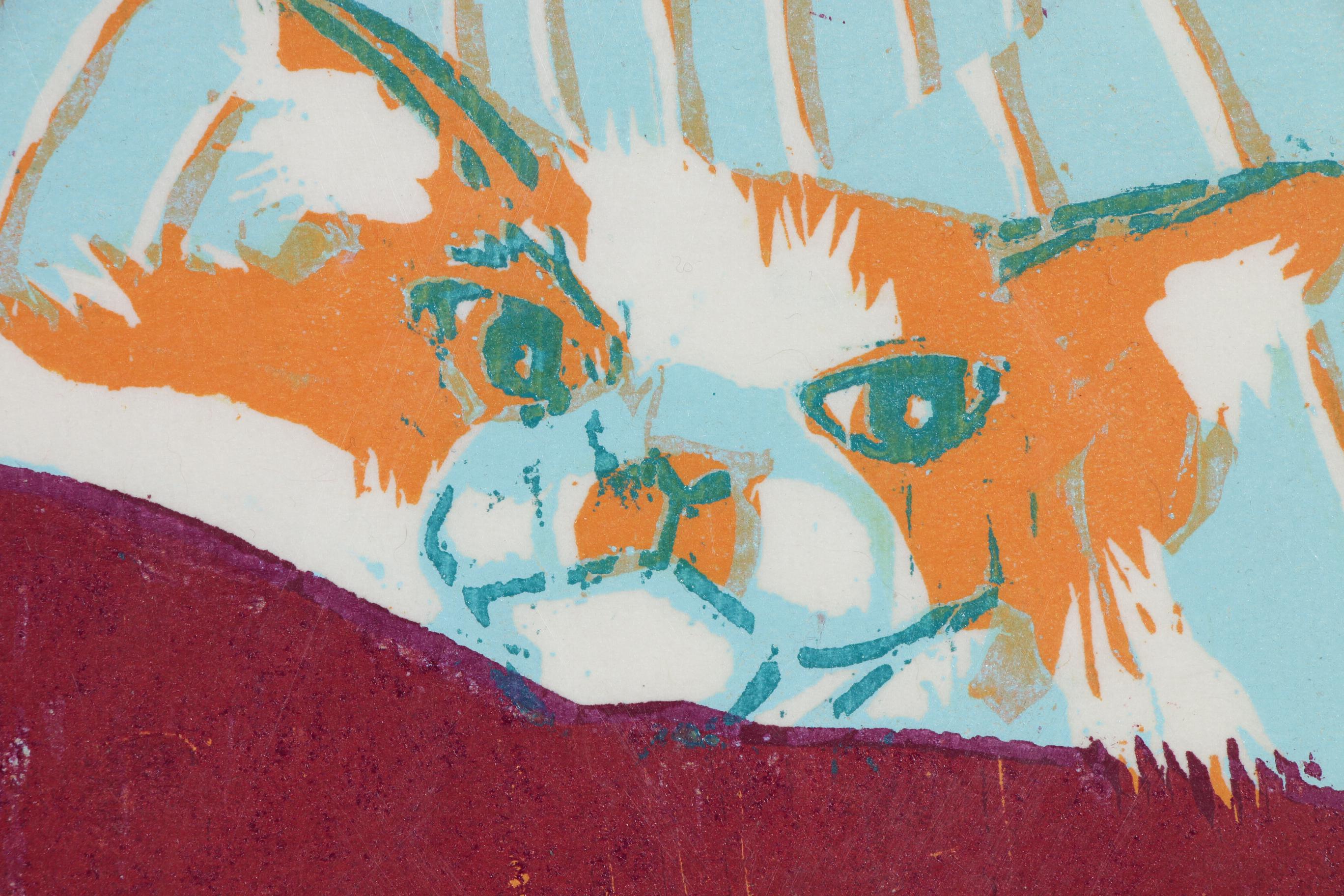 Martha Knox Woodcut "Pussietoes"