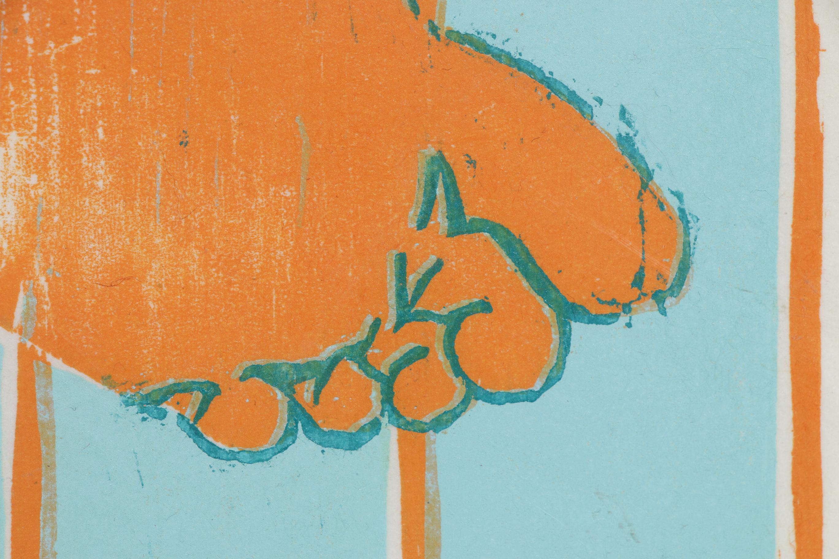 Martha Knox Woodcut "Pussietoes"