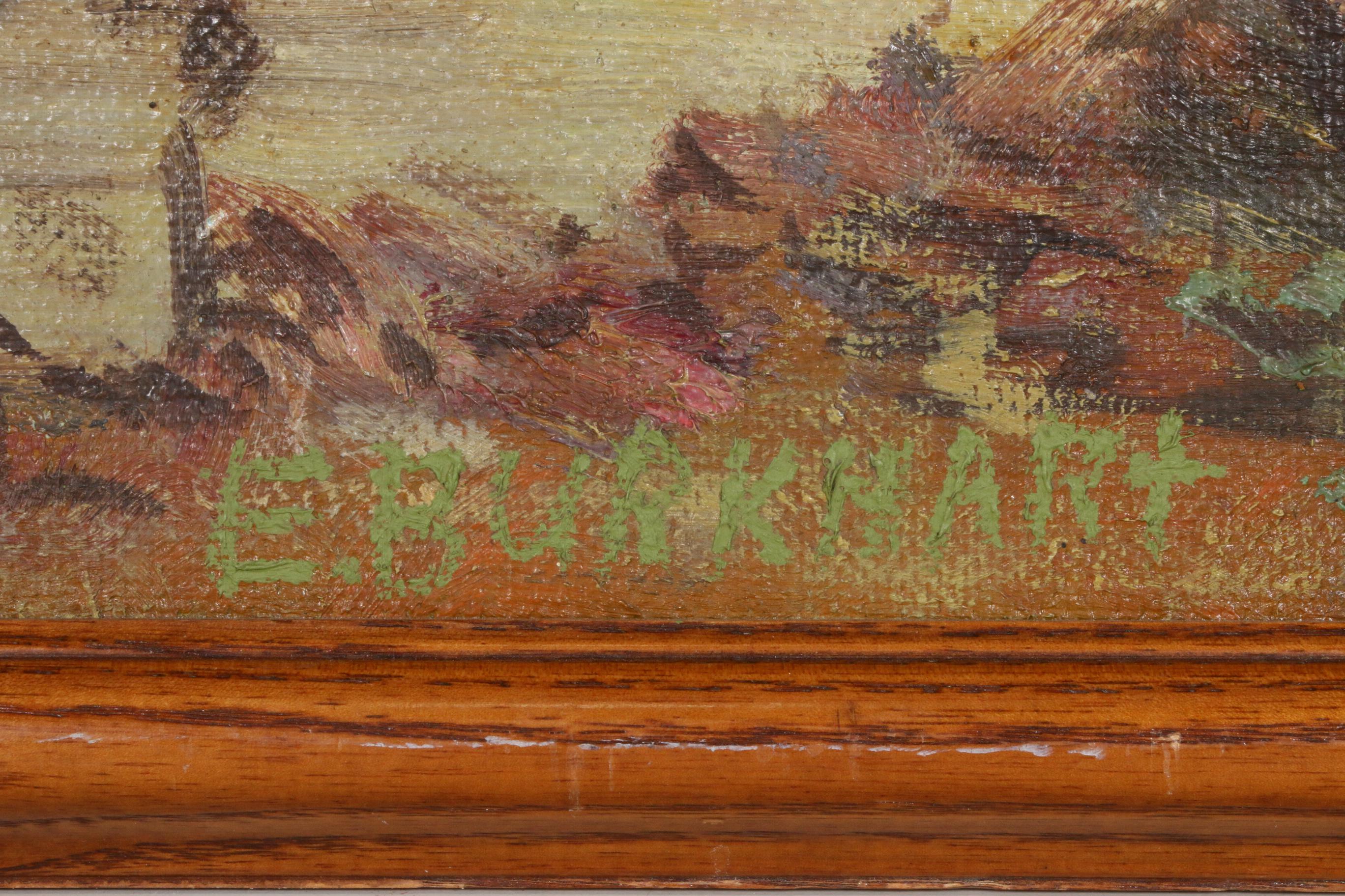 Emerson Burkhart Autumn Forest Landscape Oil Painting, Early to Mid 20th Century