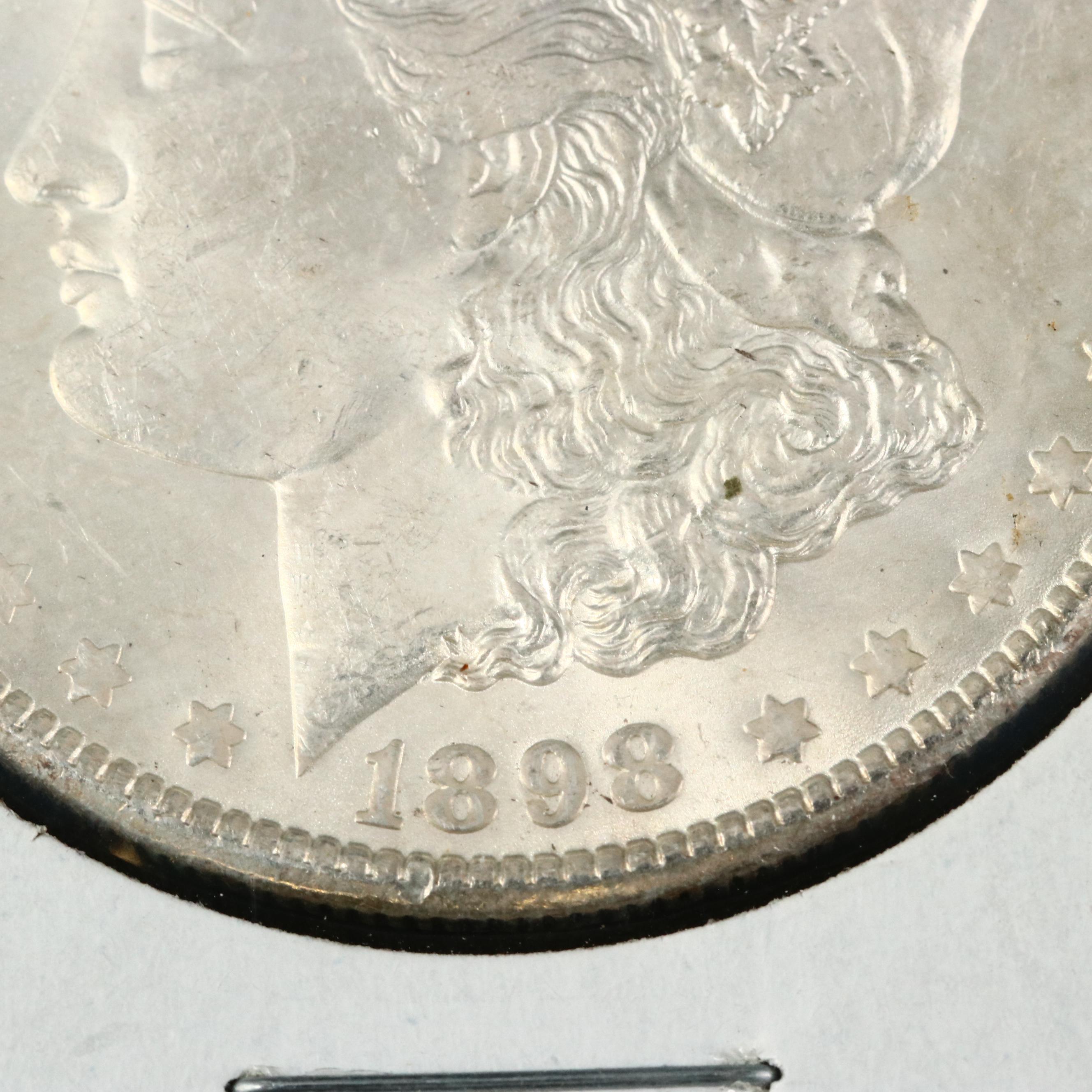 1796 Spanish Eight Reales Coin and 1898-O Morgan Silver Dollar