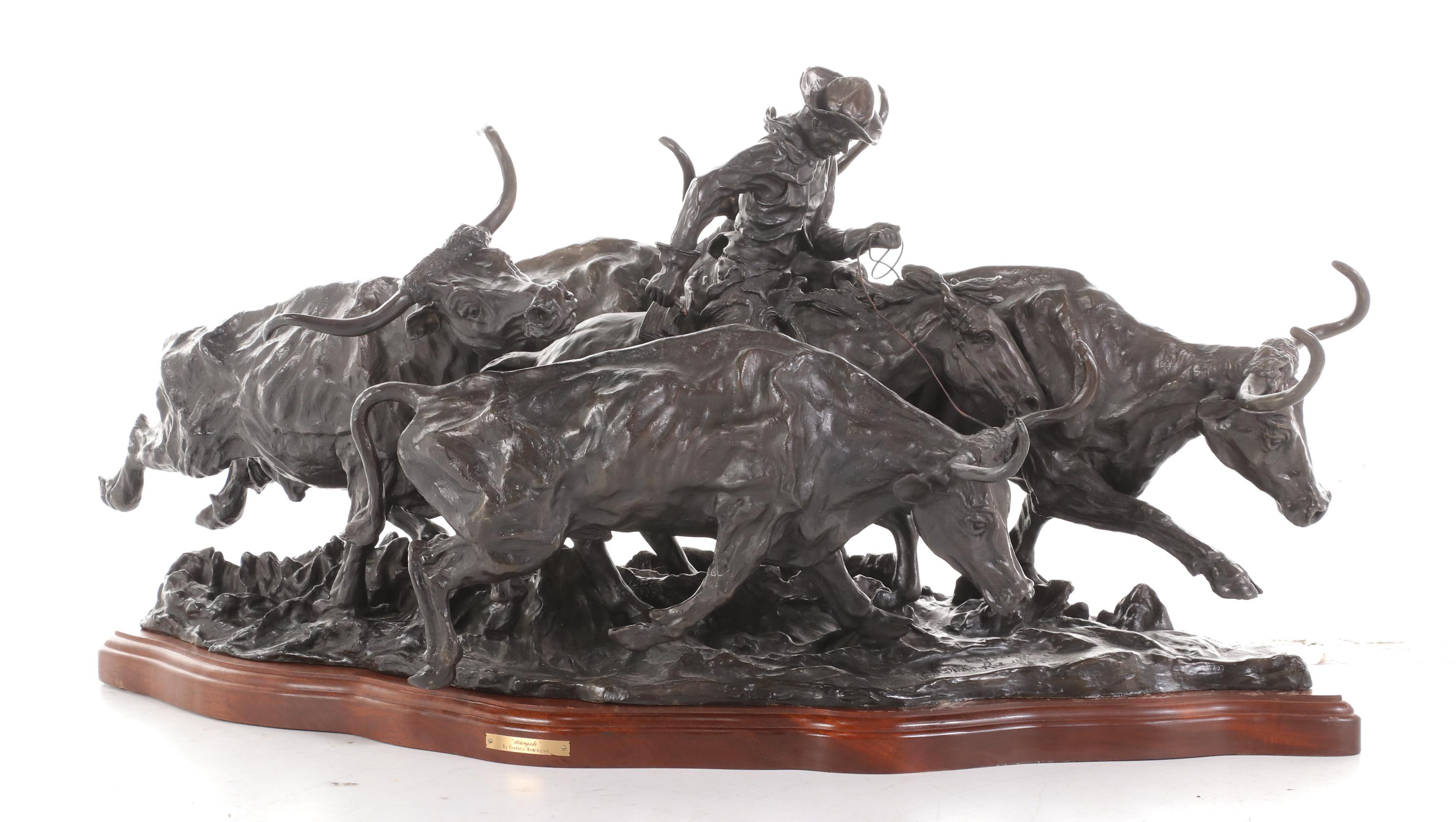 Bronze Sculpture after Frederic Remington "Stampede"