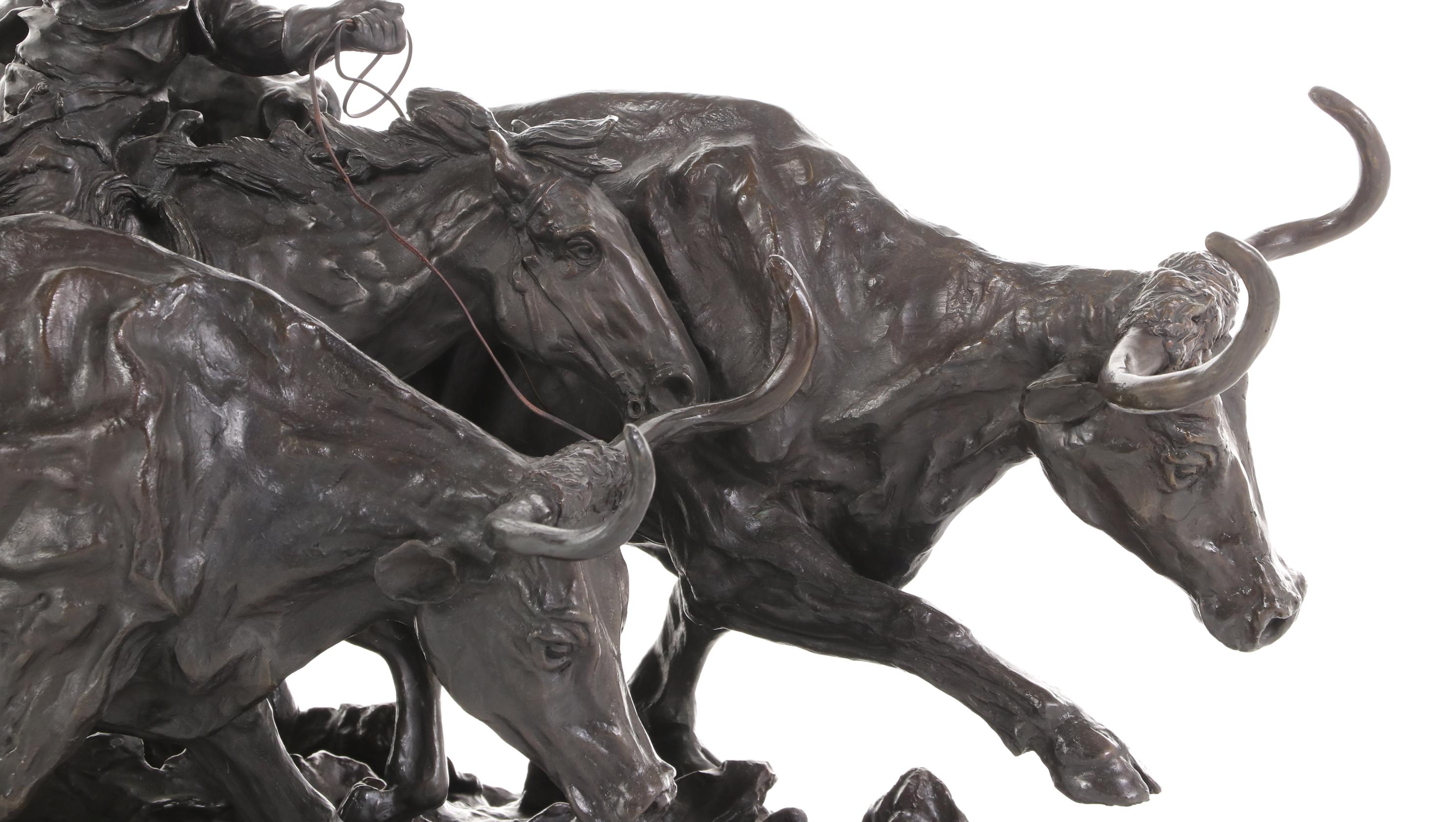 Bronze Sculpture after Frederic Remington "Stampede"