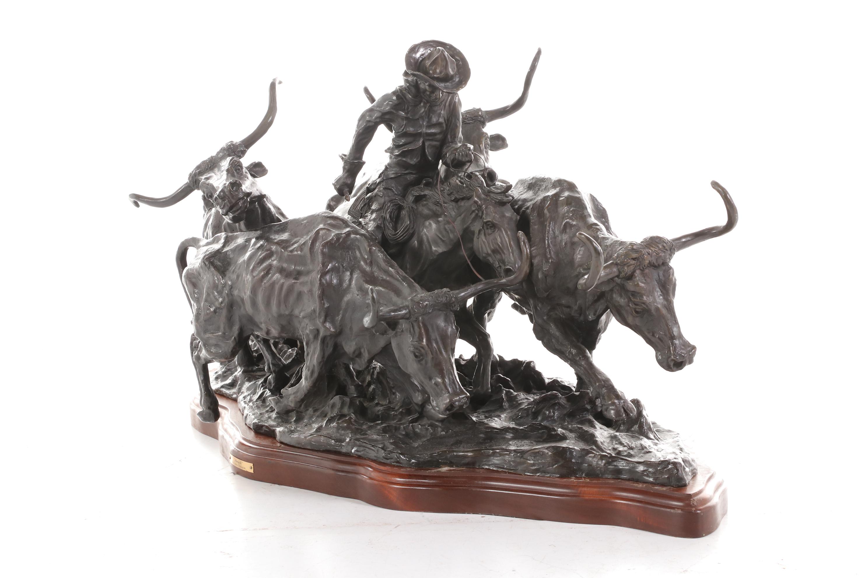 Bronze Sculpture after Frederic Remington "Stampede"