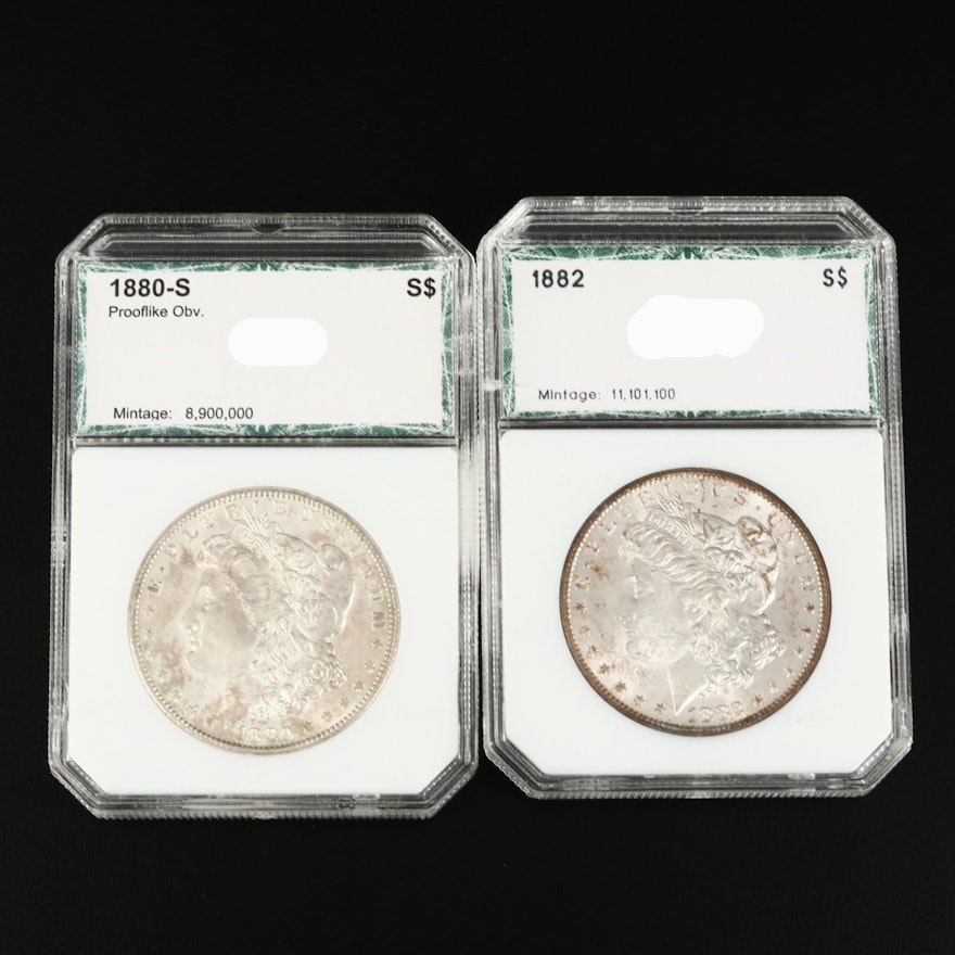 1880-S and 1882 Morgan Silver Dollar