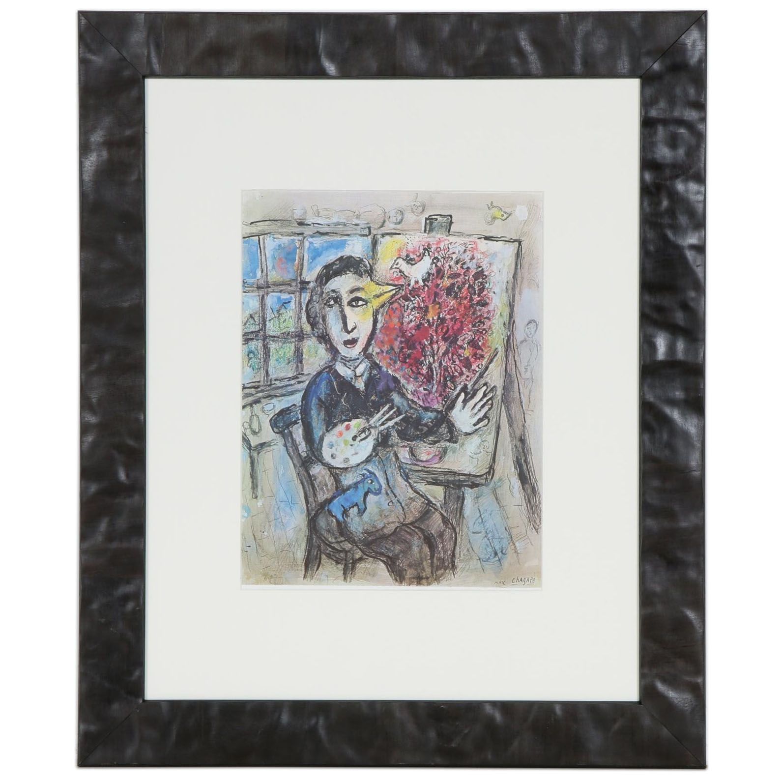 Marc Chagall Offset Lithograph "La Peintre-Oiseau" for "Derrière le Miroir"