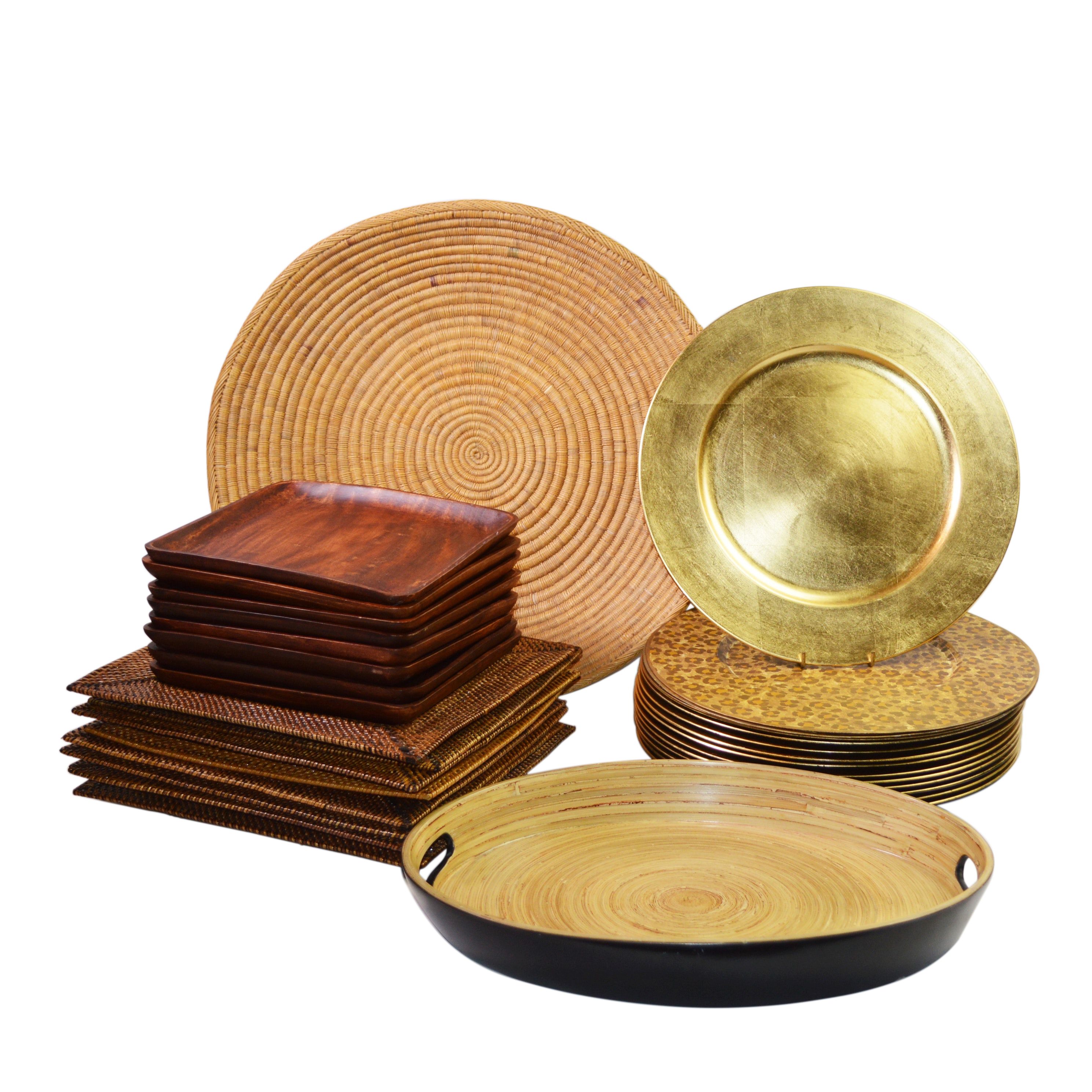 Entertaining Tableware with Chargers, Plates and Oval Serving Tray