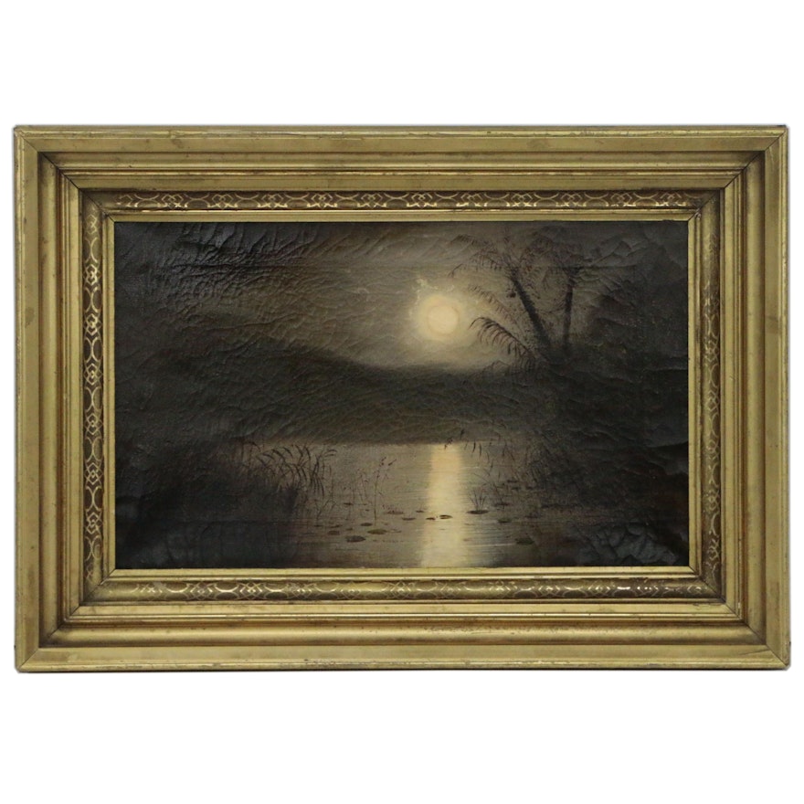 Nightscape Oil Painting, Early 20th Century
