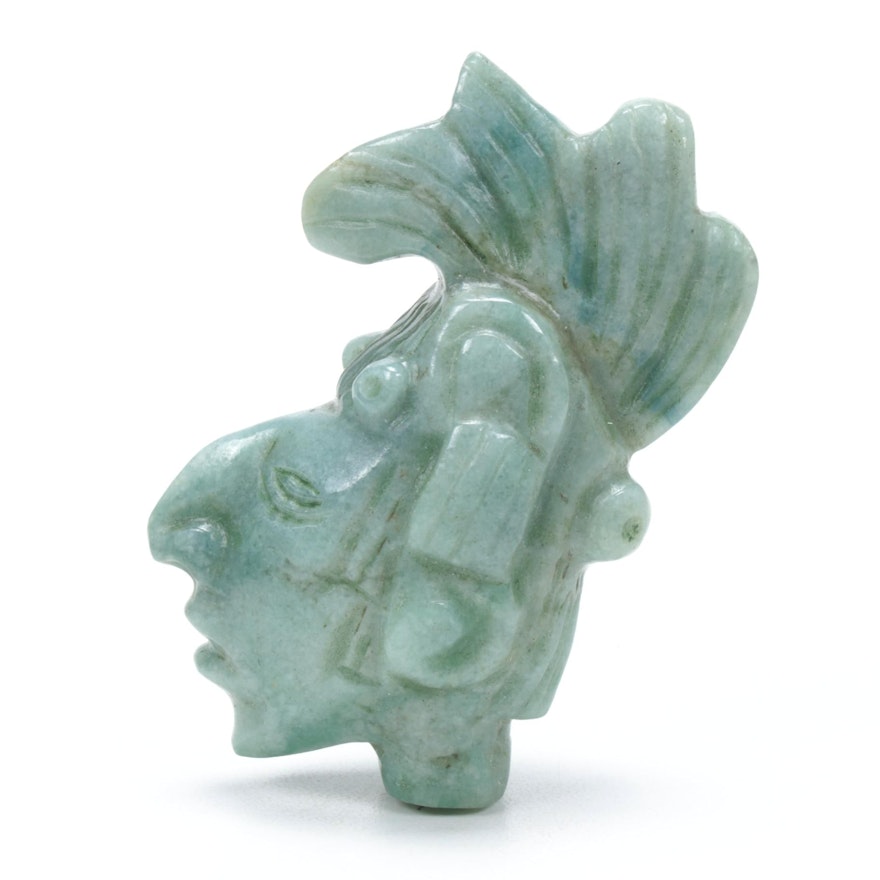 Central American Mayan Style Carved Guatemalan Jade Figure