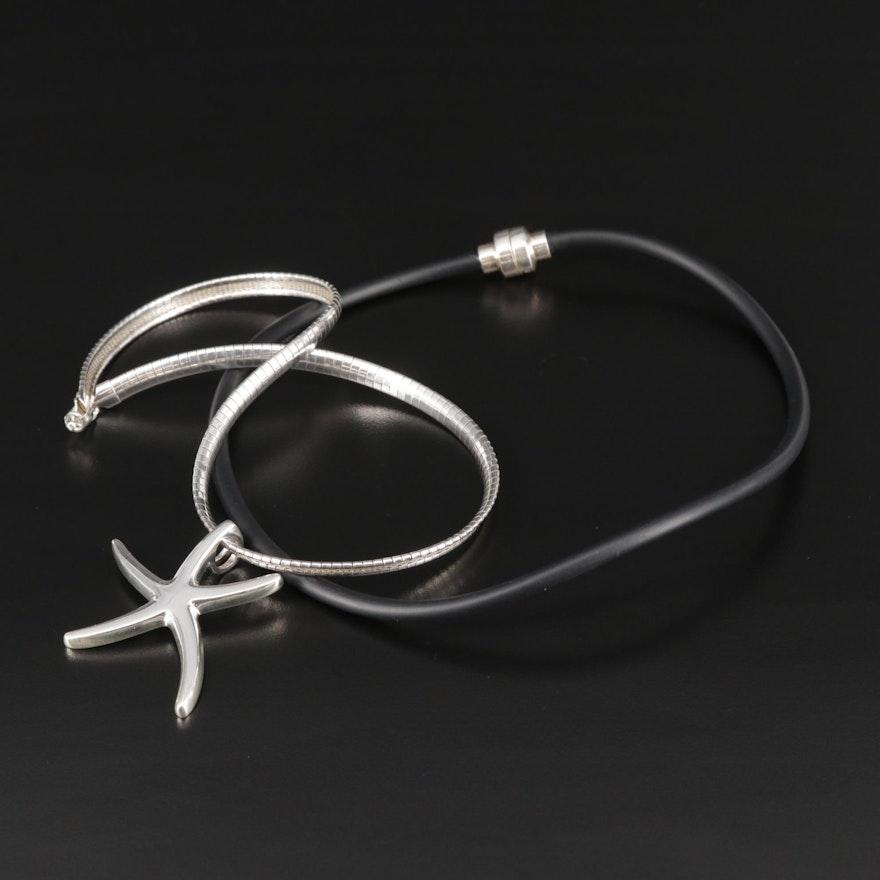 Sterling Silver Star and Cord Necklaces Featuring Joseph Esposito