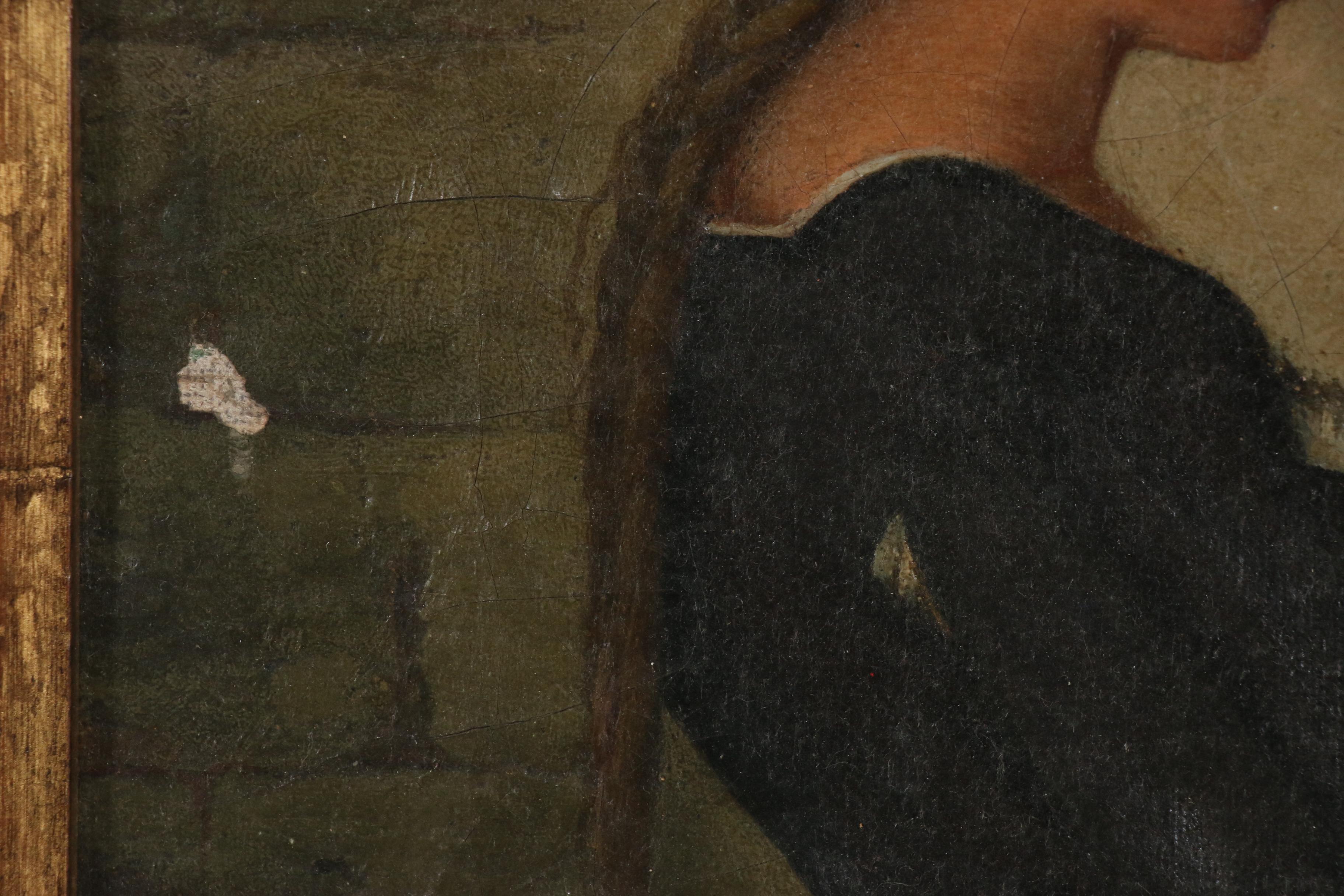 Oil Painting after Jean-Baptiste Bertrand "At the Shrine", Late 19th Century