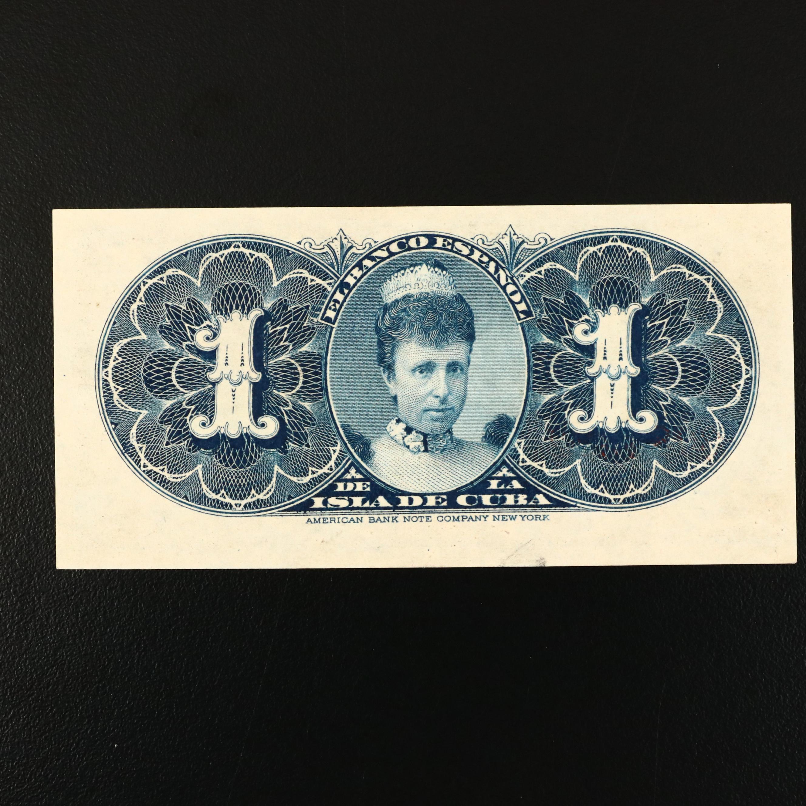 Five Early Cuban Banknotes, 1896 to 1959