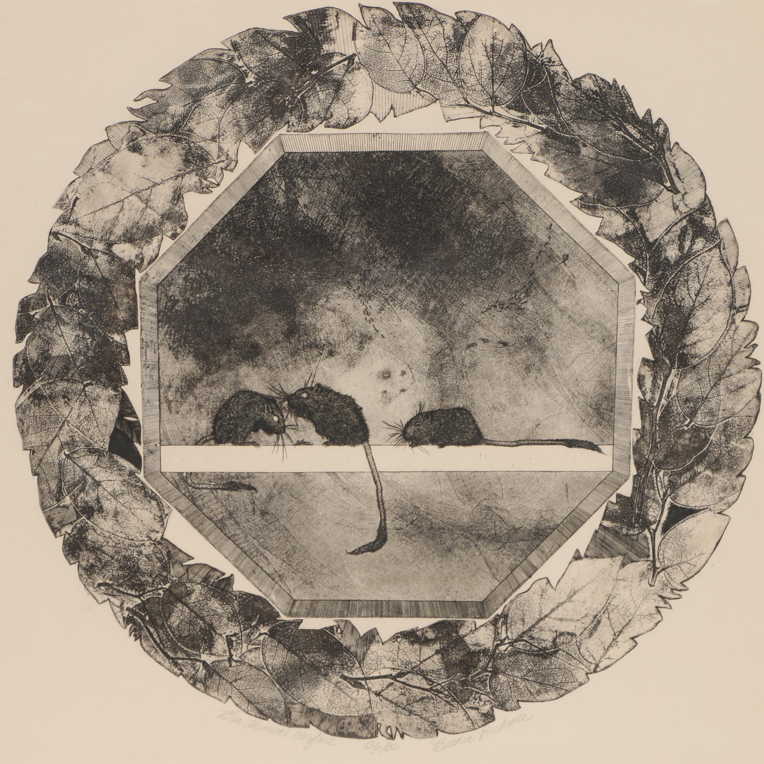 Bethia Brehmer Etching "Bio Chemical Warfare"