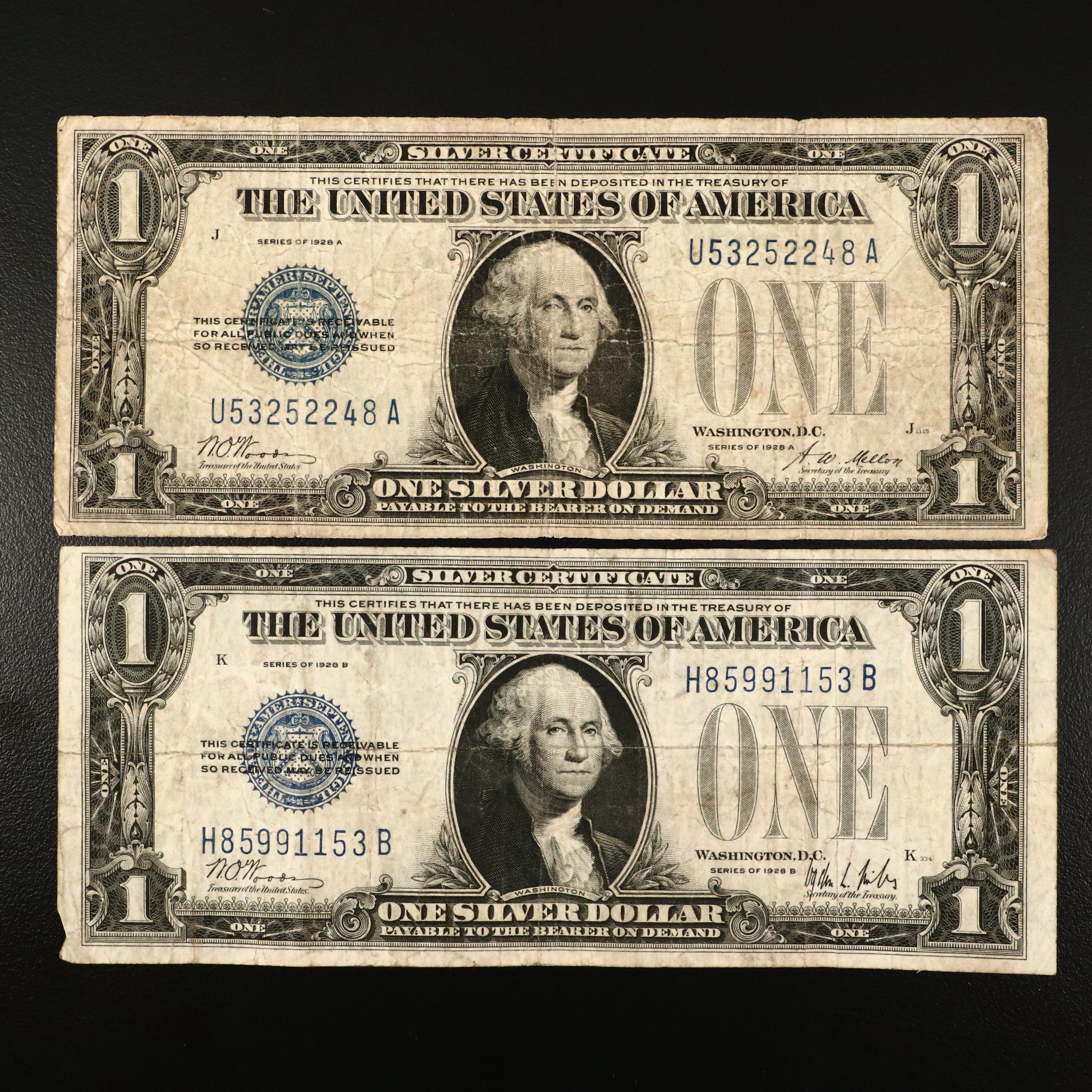 Sixteen U.S. Currency Notes, 1914 to 1957