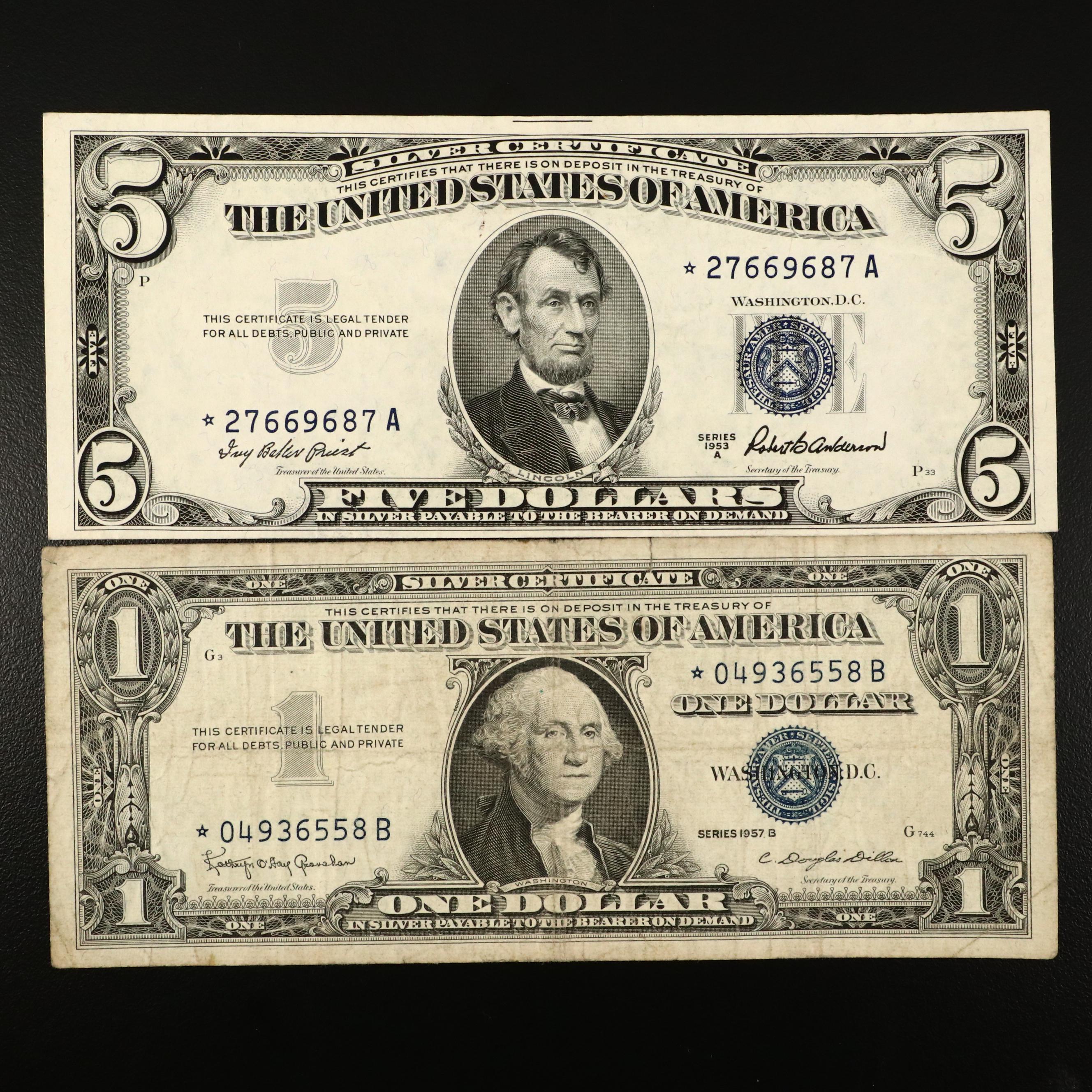 Sixteen U.S. Currency Notes, 1914 to 1957